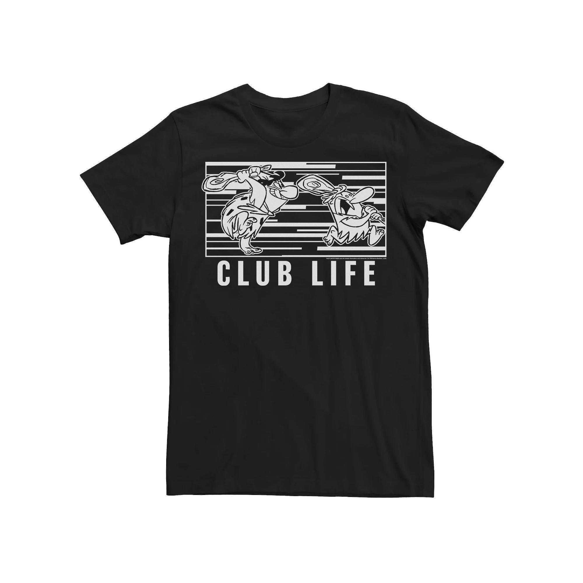 Men's Flinstones Club Life Black And White Poster Tee, Size: 3XL Product Image