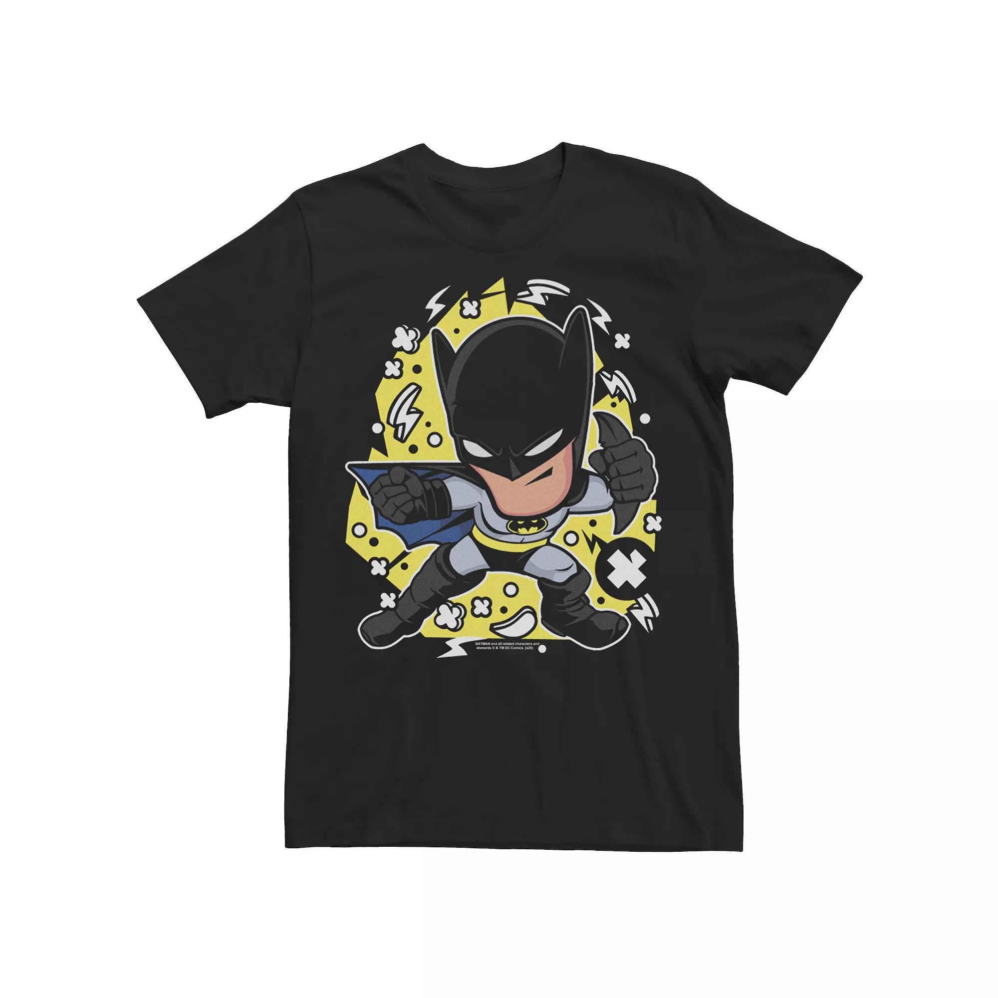 Men's DC Fandome Batman Cartoon Doodle Tee, Size: Medium, Black Product Image