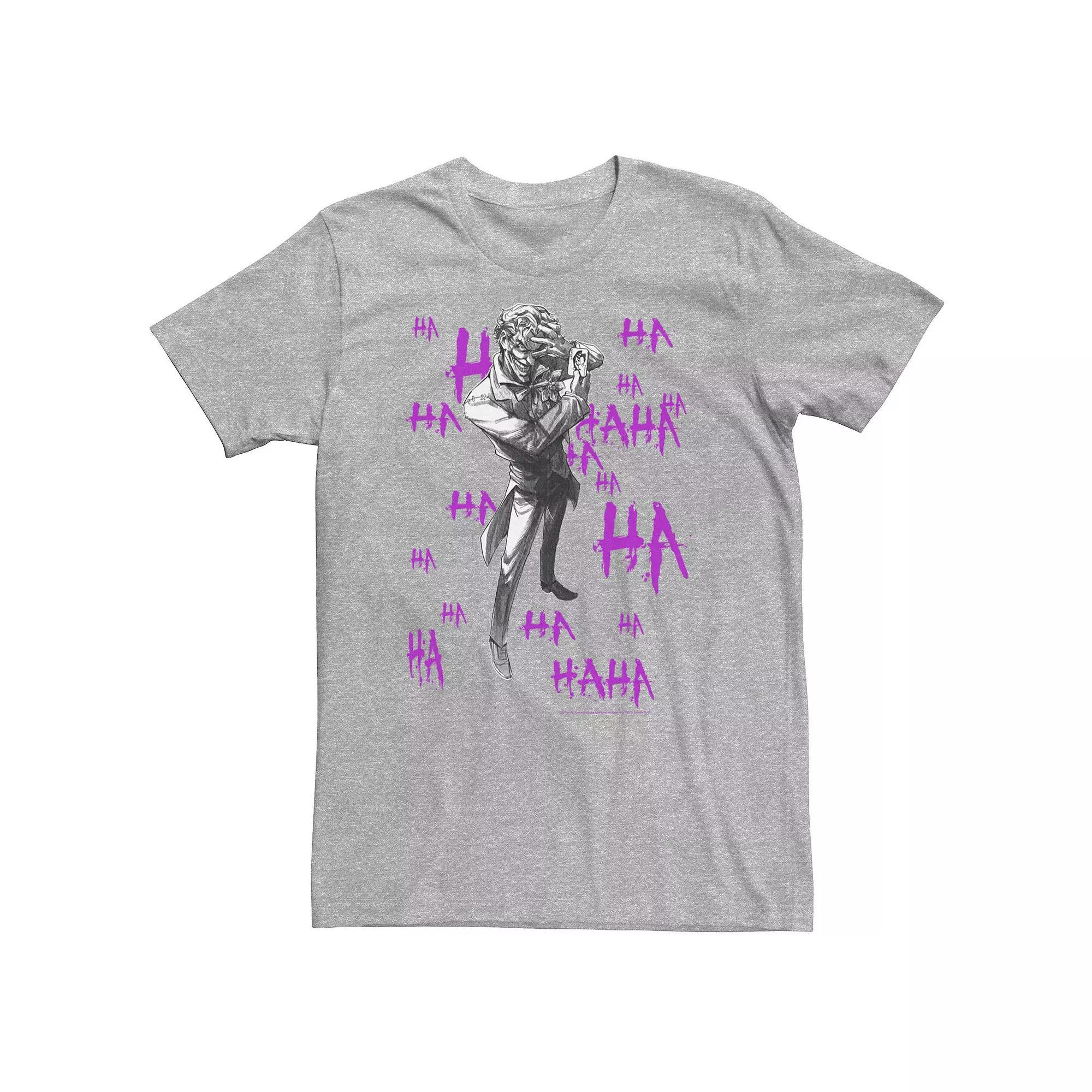 Big & Tall DC Comics Joker HAHAHA Portrait Tee, Men's, Size: 3XL, Athletic Grey Product Image