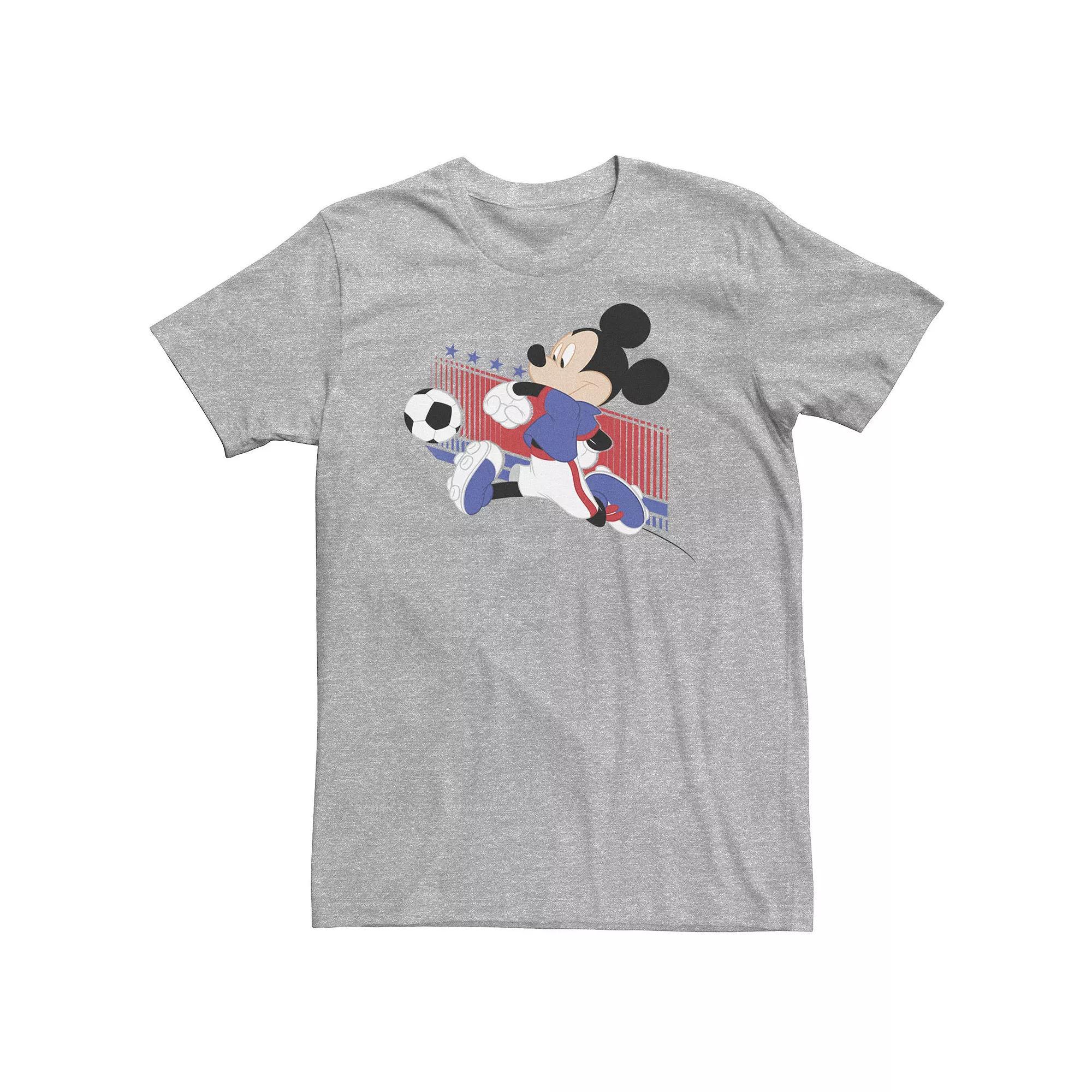 Big & Tall Disney Mickey & Friends USA Soccer Tee, Men's, Size: 3XL, Athletic Grey Product Image
