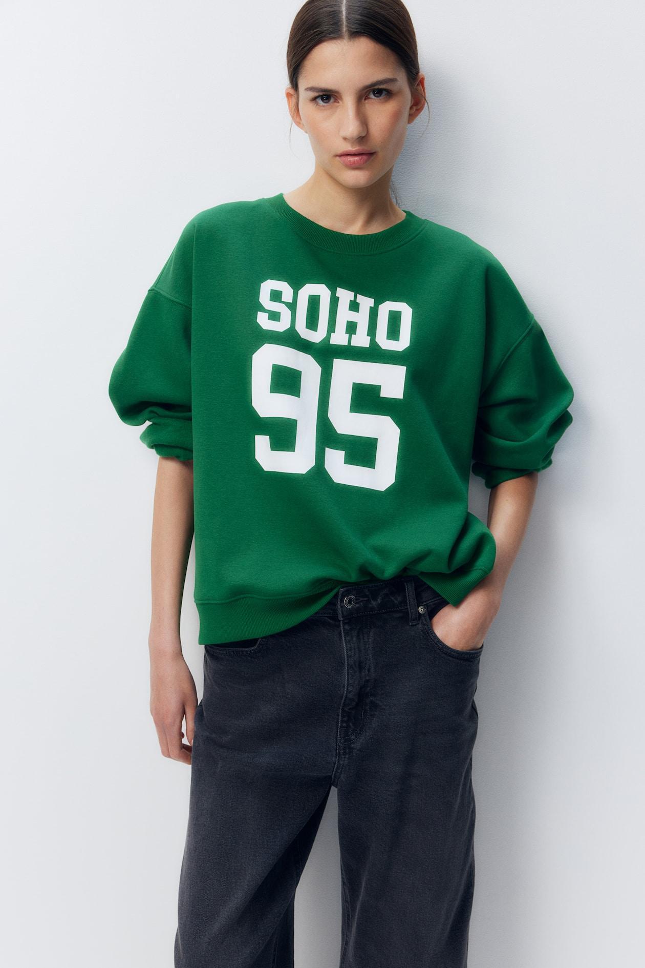 Sweatshirt with Text Motif Product Image