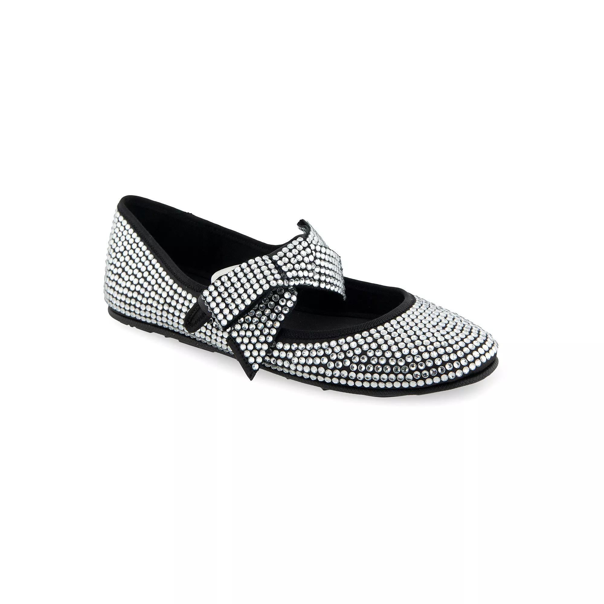 Aerosoles Poppy Women's Mary Jane Flats, Size: 7, Black Satin Fabric Cry Product Image