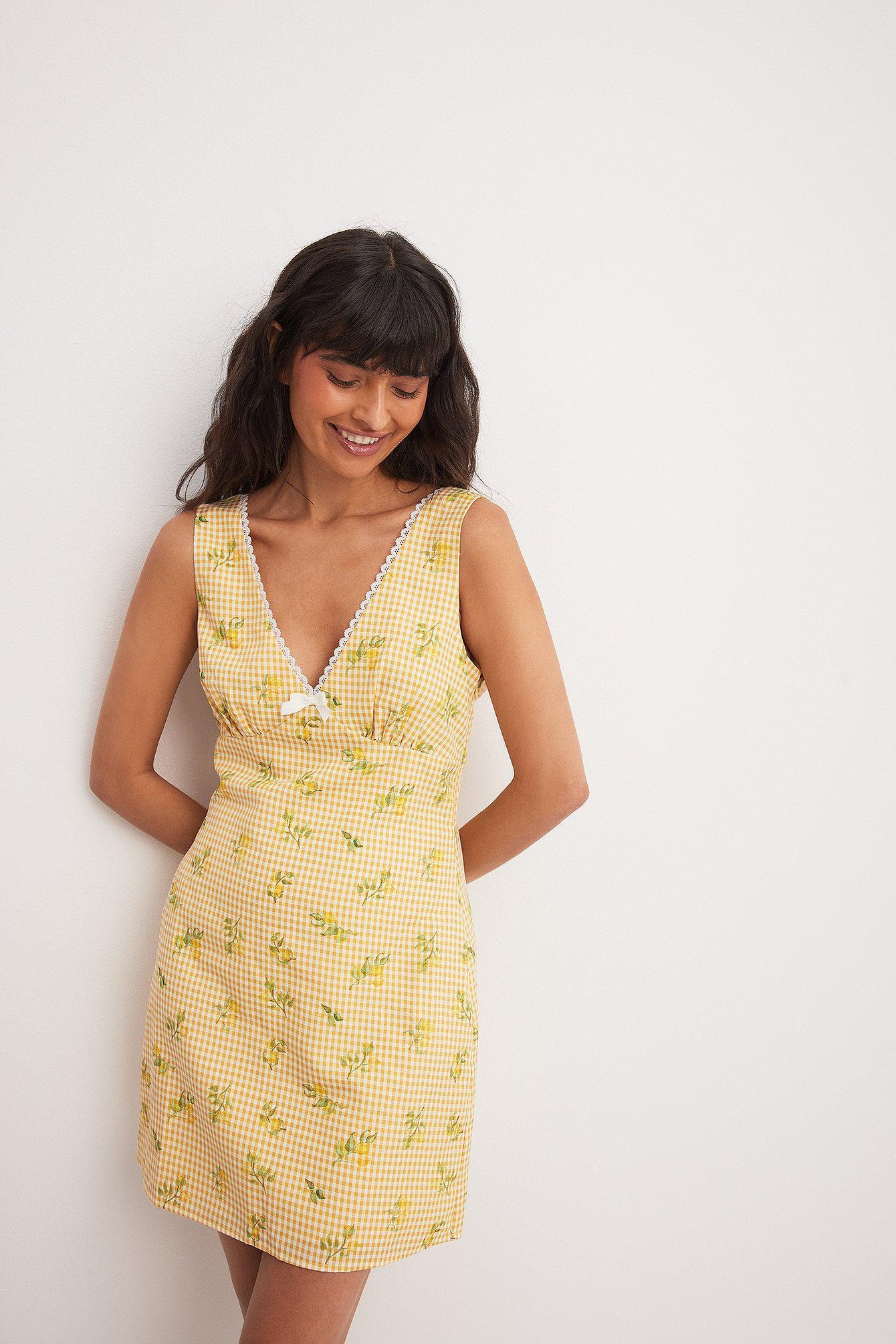 Checked Printed Mini Dress Product Image