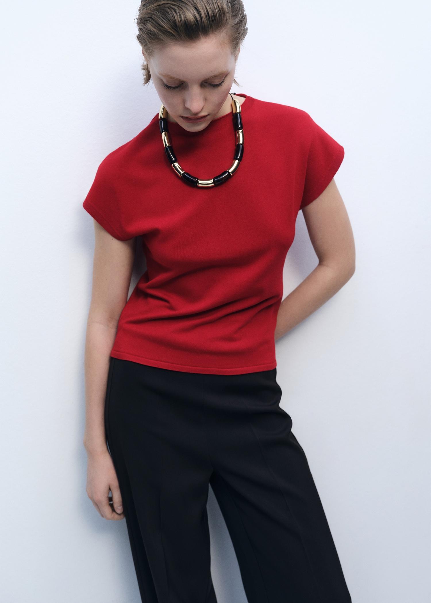 Sleeveless fine-knit sweater - Women | MANGO USA Product Image