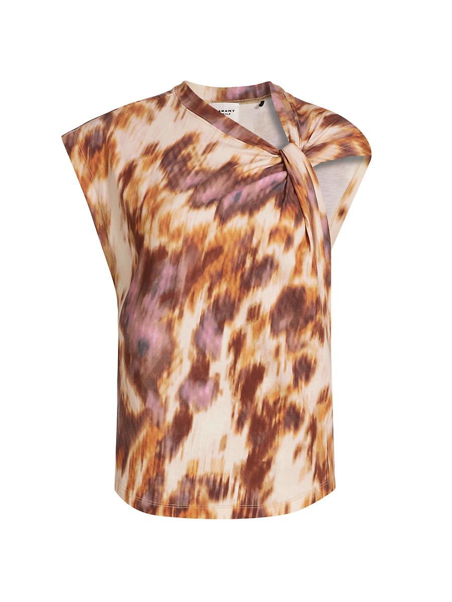 Womens Nayda Twisted Cotton Jersey Top Product Image