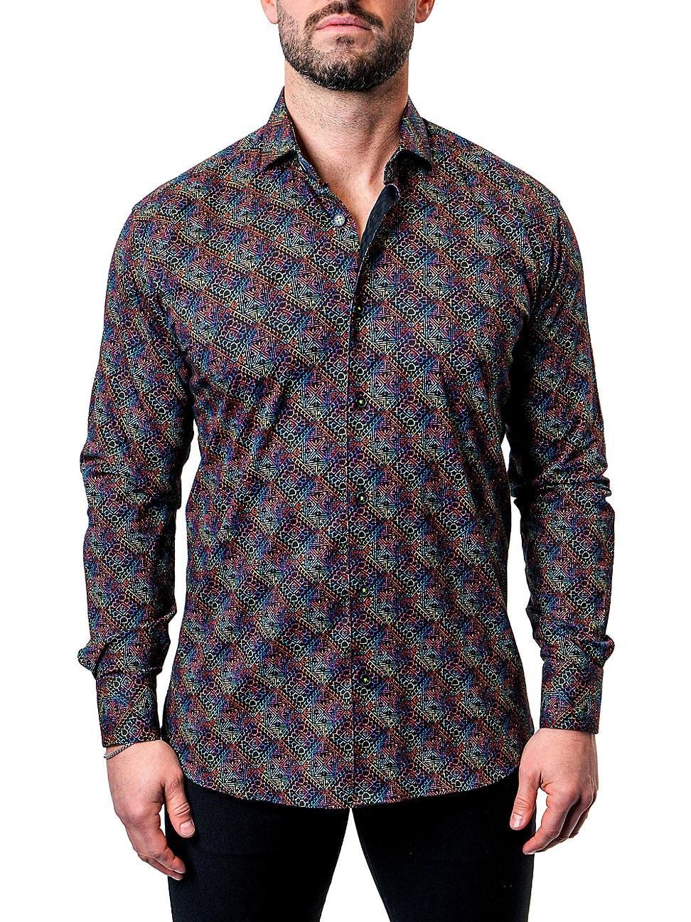Mens Einstein Diamond Medallions Dress Shirt Product Image