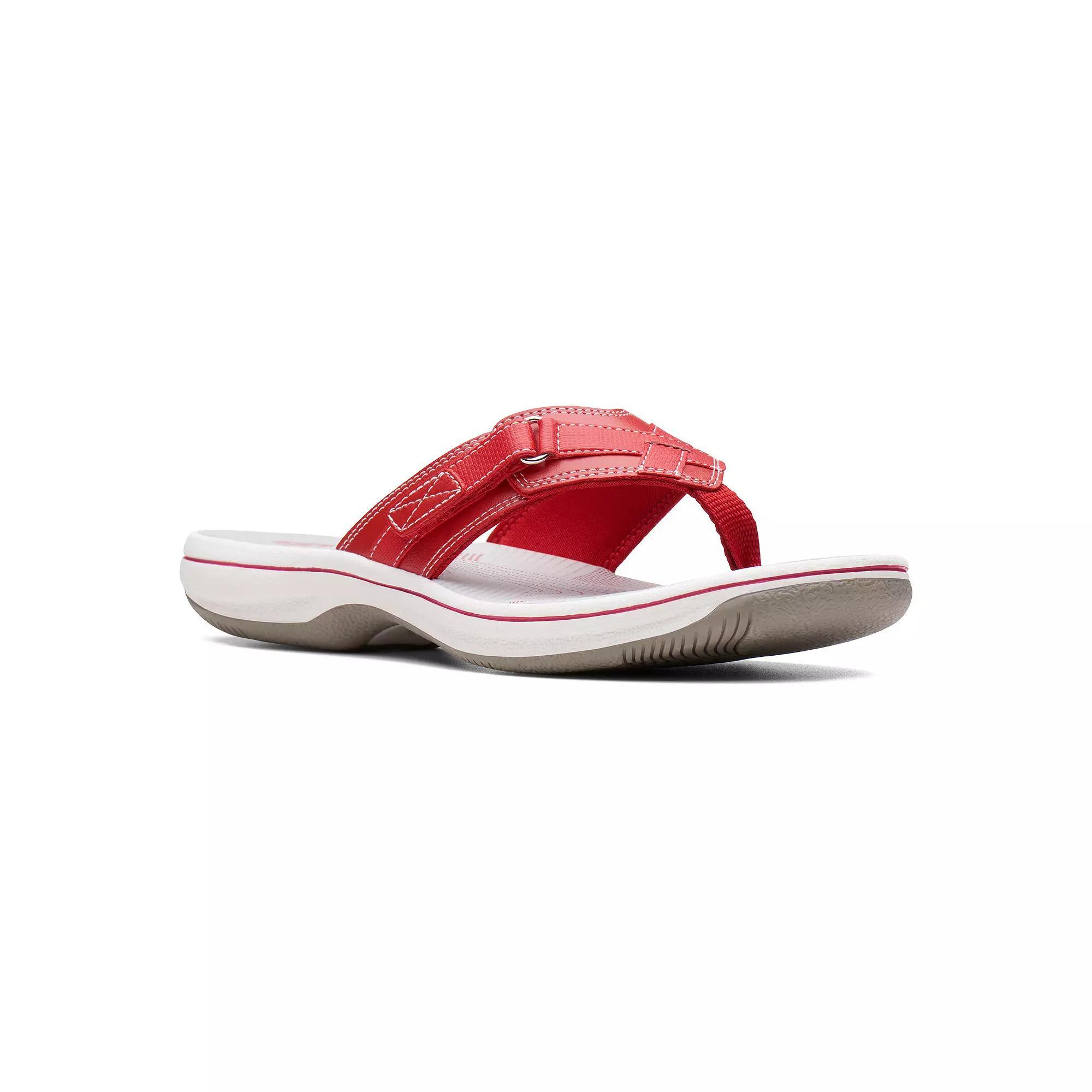 Clarks® Breeze Sea Cloudstepper Women's Flip Flop Sandals, Size: 12, Red Product Image