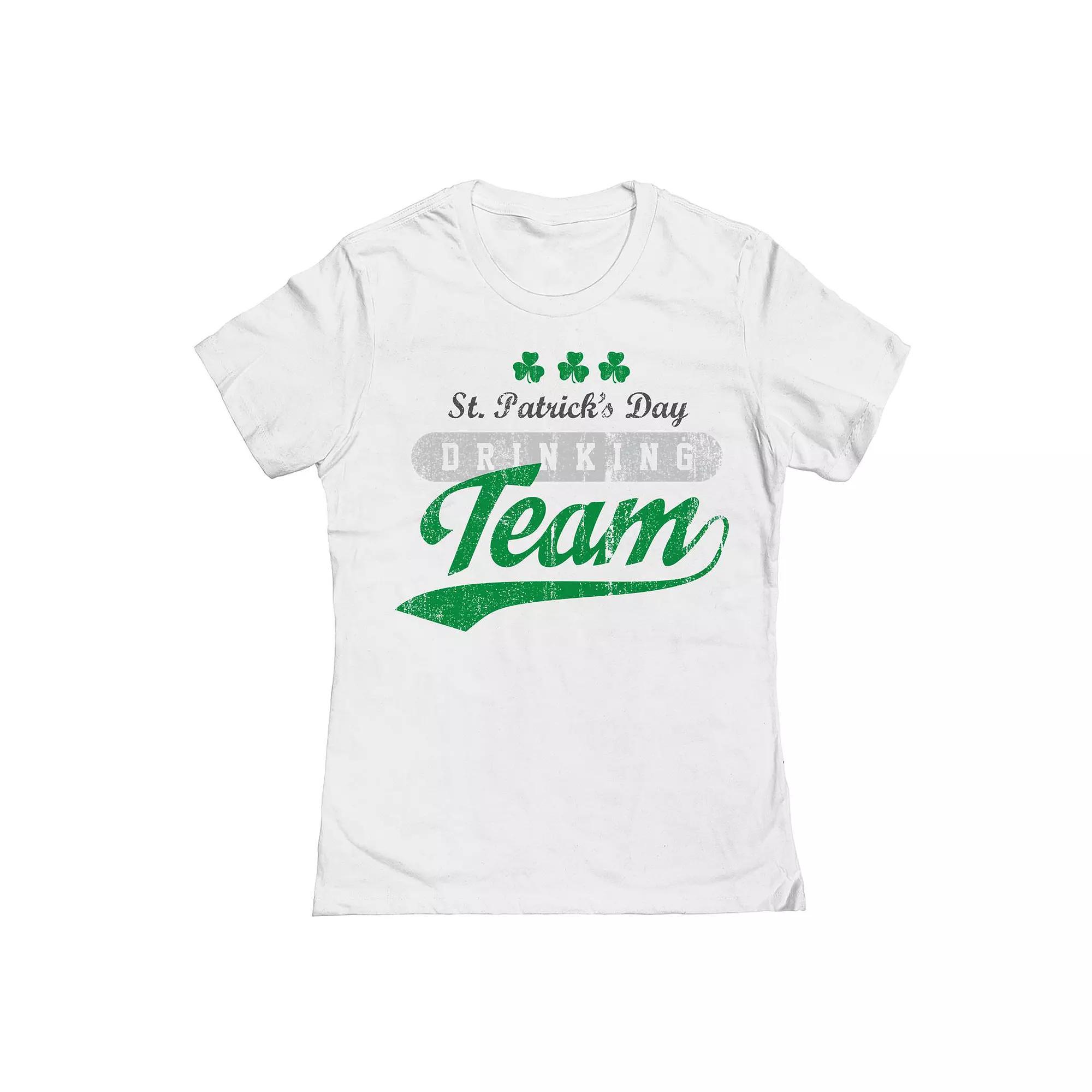Women's Duke & Sons Drinking Team All St. Patrick's Day Graphic Tee, Girl's, Size: XXL, White Product Image