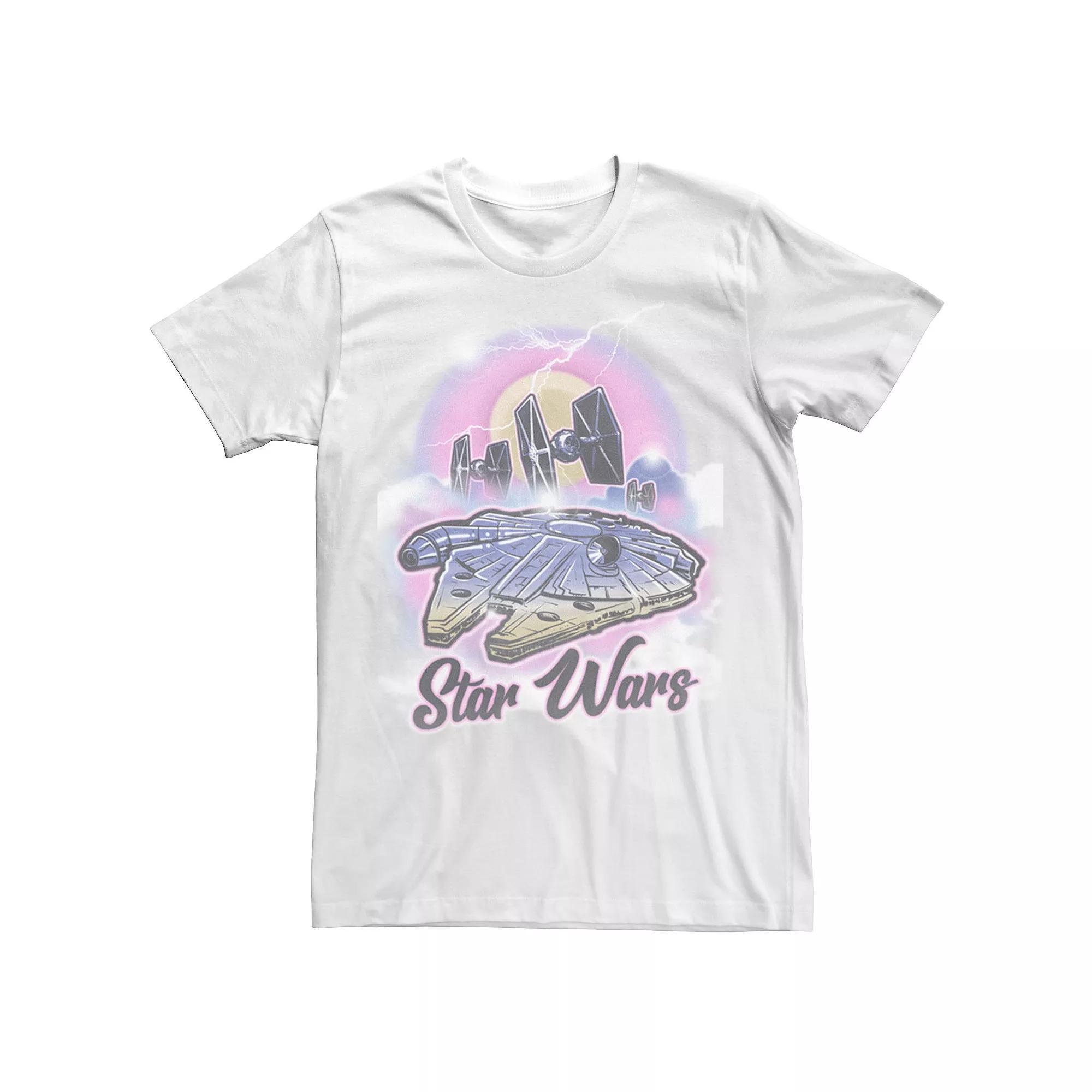 Men's Star Wars Millennium Falcon Airbrush Graphic Tee, Size: XL, White Product Image