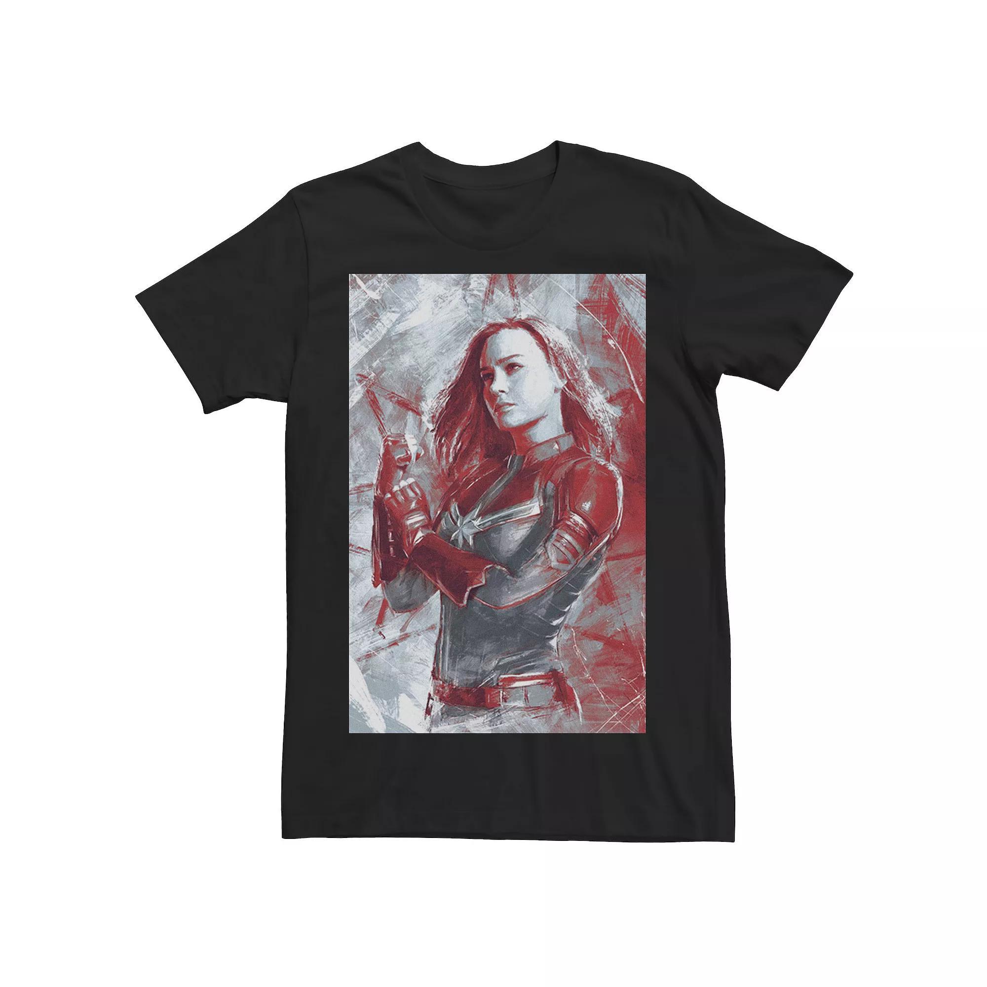 Men's Marvel Avengers: Endgame Captain Marvel Painting Tee, Size: 3XL, Natural Product Image