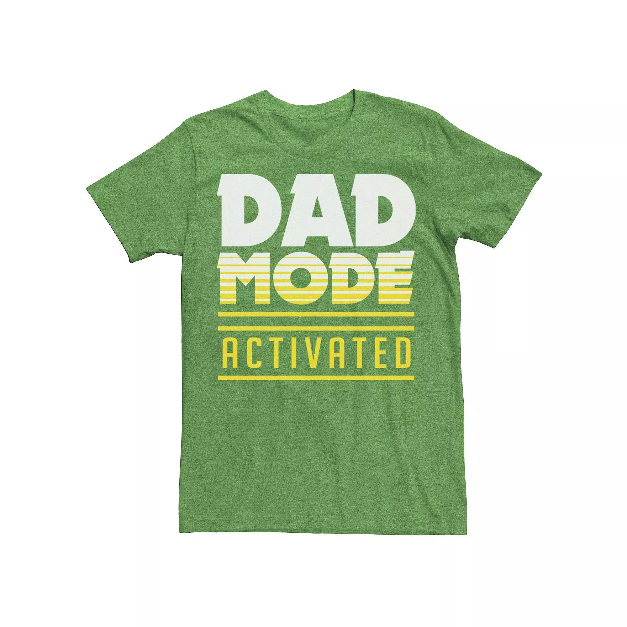 Men's Dad Mode Activated Text Tee, Size: Small, Kelly Grey Product Image