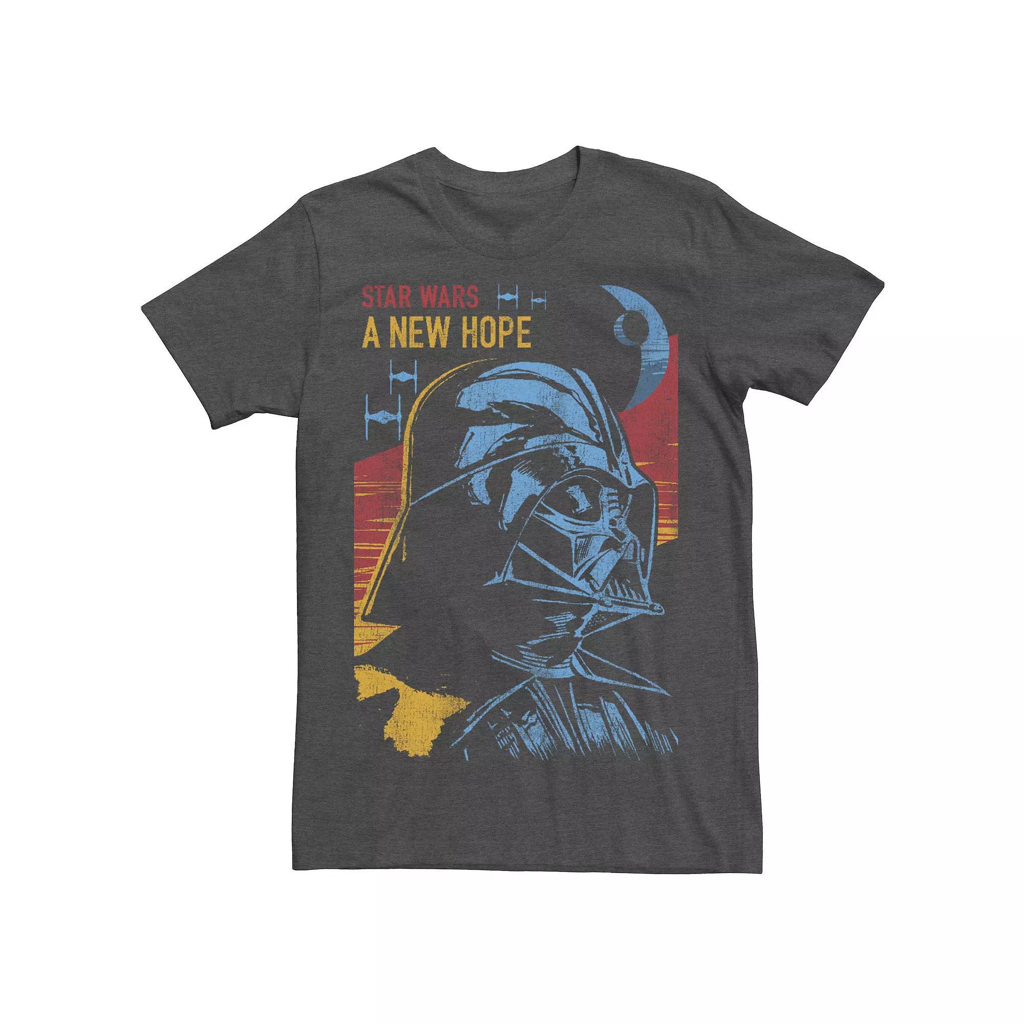Men's Star Wars Darth Vader Stares Down A New Hope Tee, Size: Medium, Grey Heather Product Image