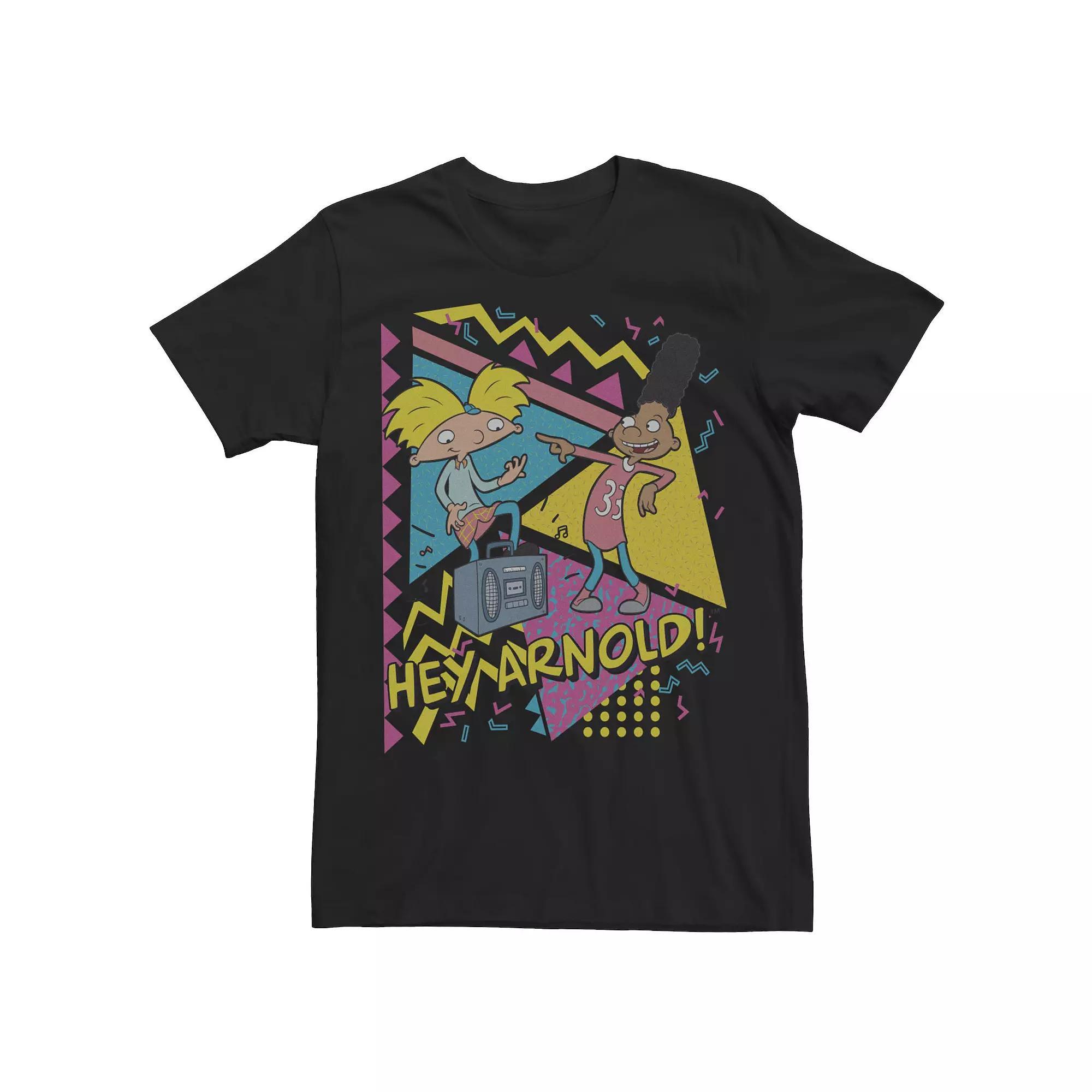 Men's Hey Arnold Retro Geometric Tee, Size: XXL, Black Product Image