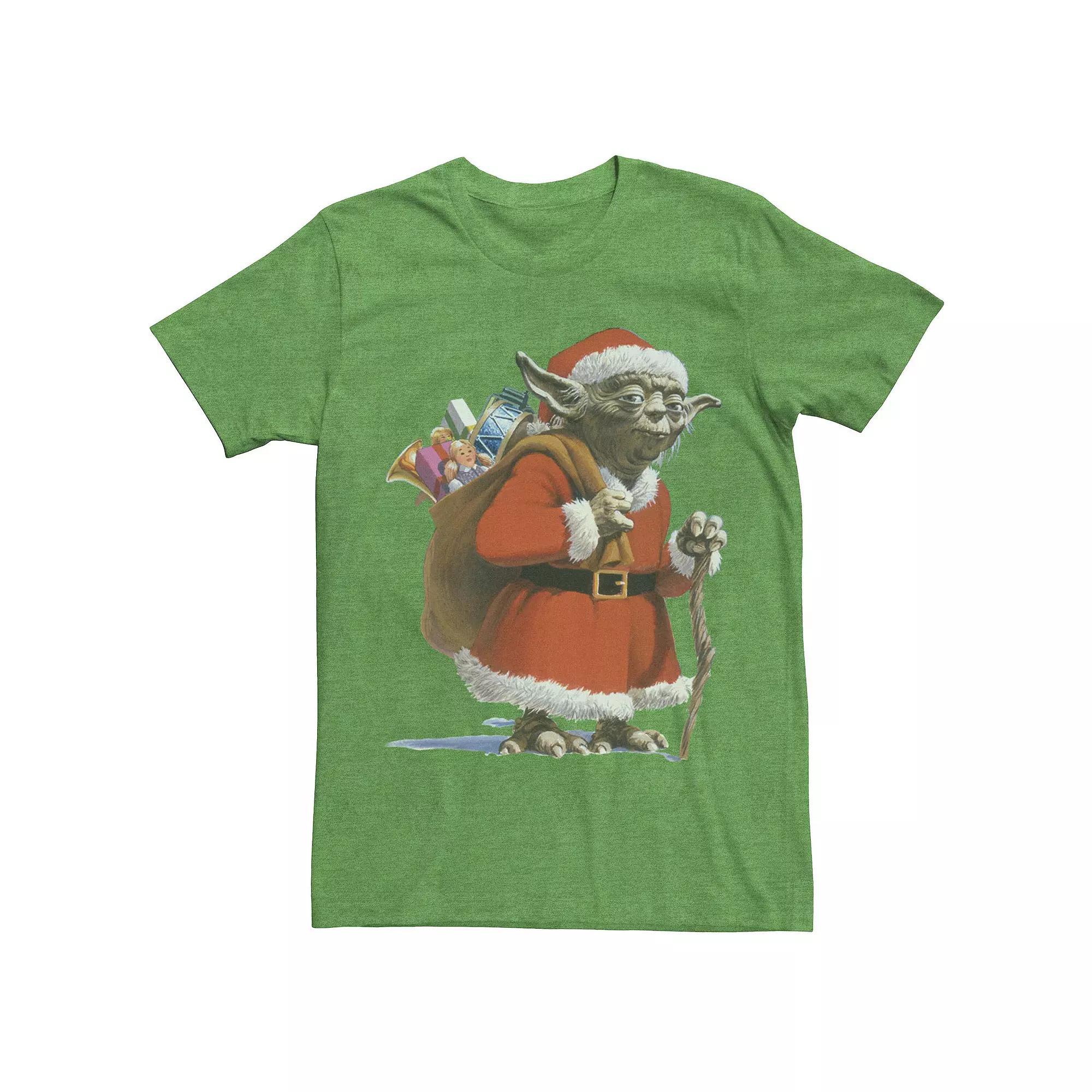 Men's Star Wars Santa Yoda Tee, Size: Large, White Product Image