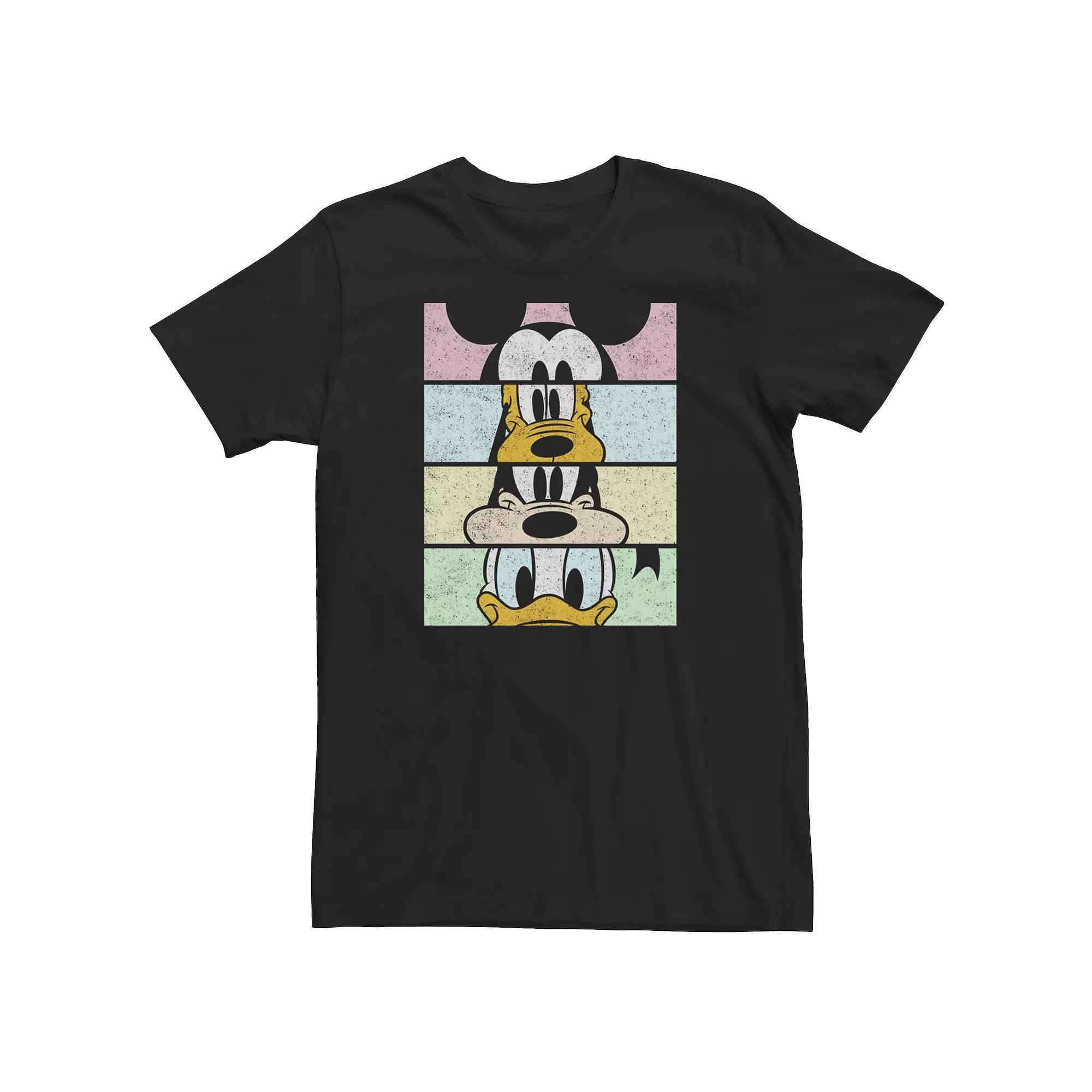 Big & Tall Disney Mickey & Friends Group Comic Panels Tee, Men's, Size: 3XL Tall, Black Product Image