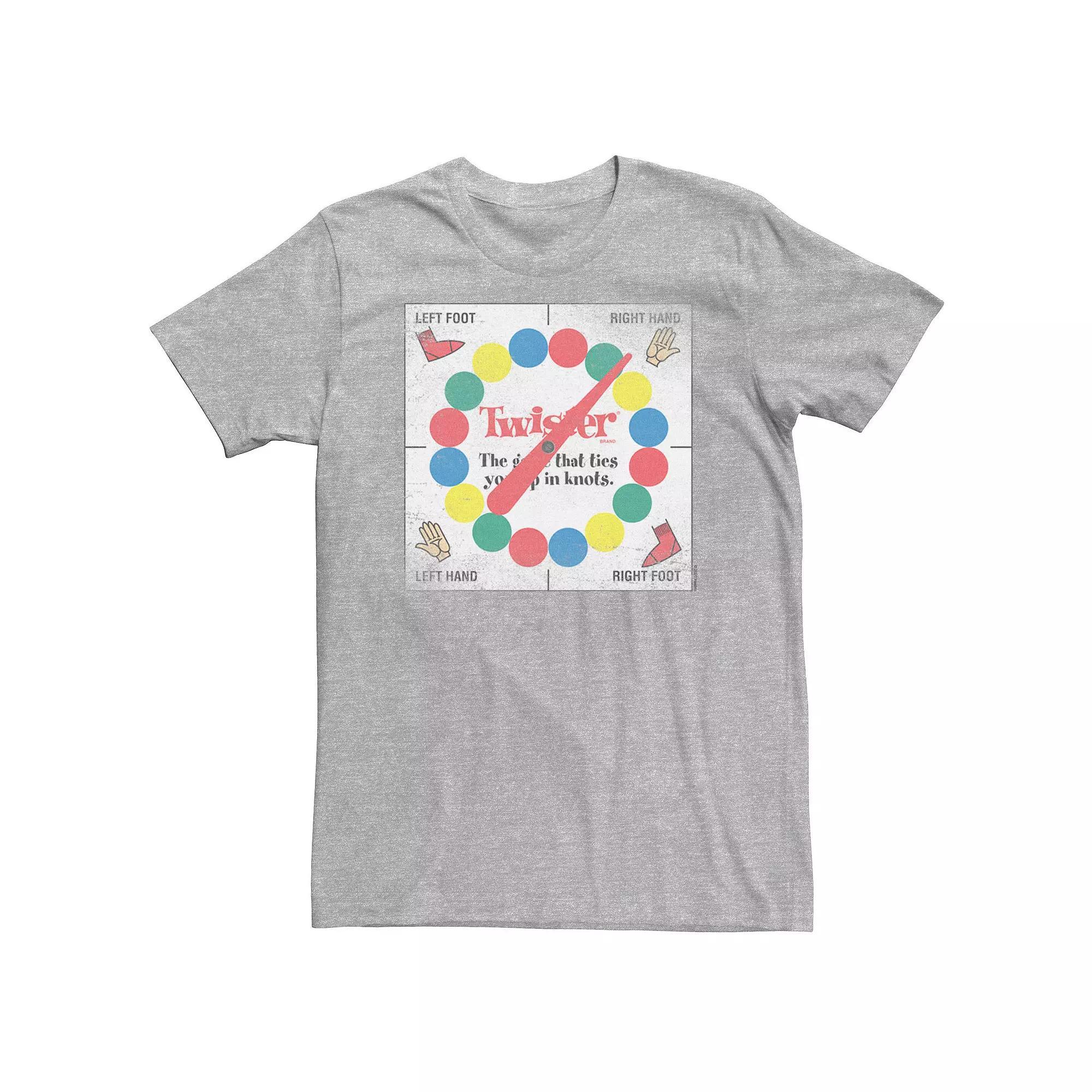 Big & Tall Twister Classic Game Board Distressed Graphic Tee, Men's, Size: 3XL Tall, Athletic Grey Product Image