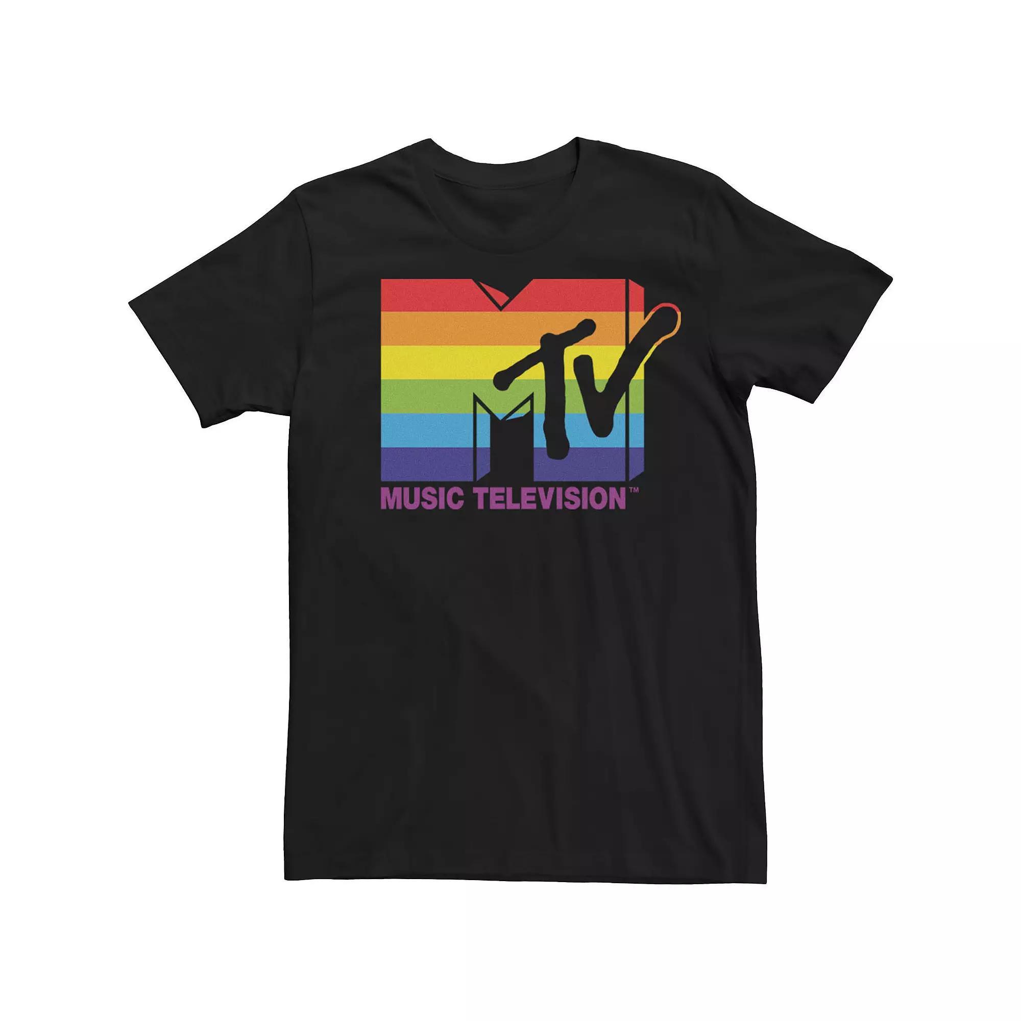 Big & Tall MTV Pride Mtv Logo Tee, Men's, Size: 4XL, Black Product Image
