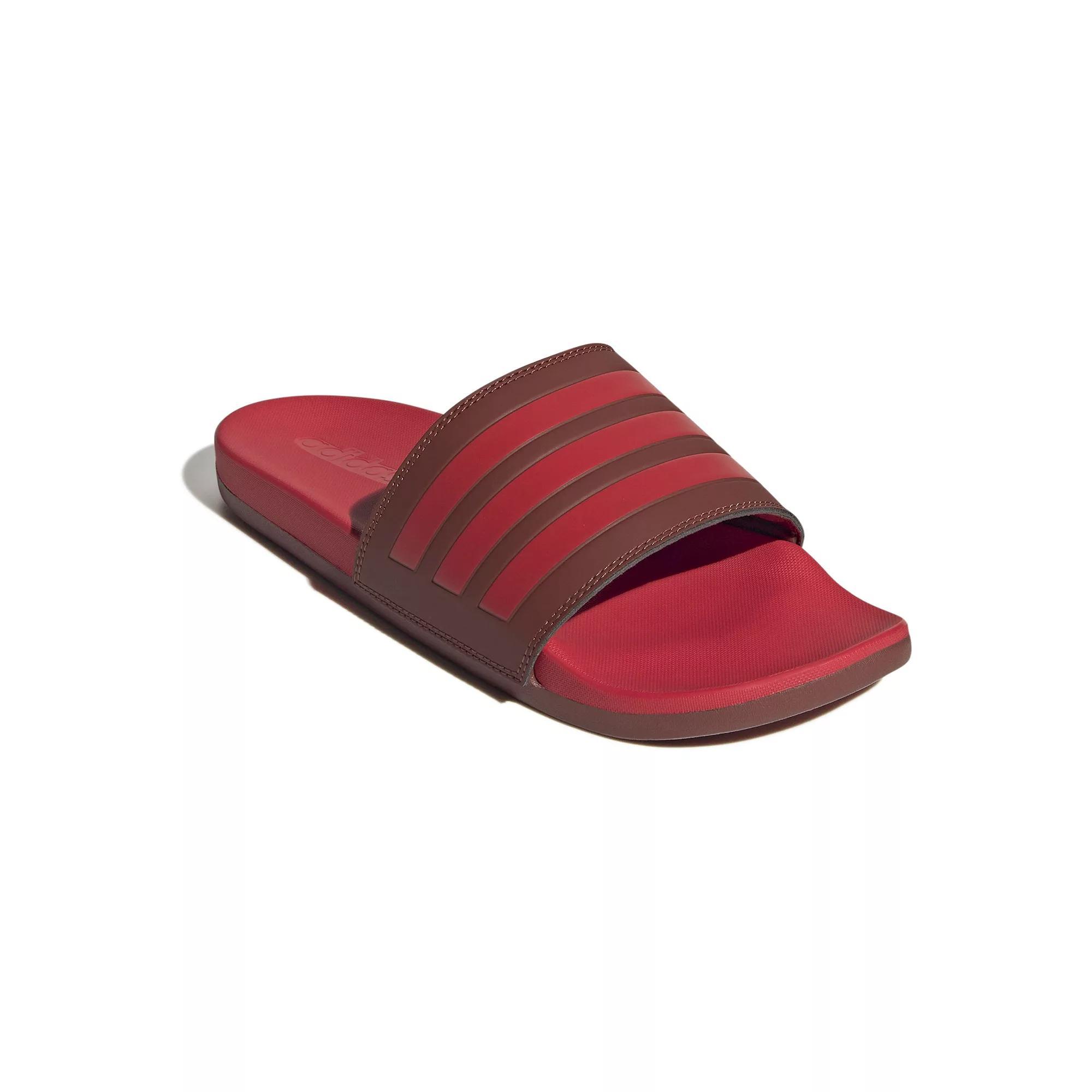 adidas Adilette Stripe Comfort Men's Slide Sandals, Size: 8, Preloved Red Product Image
