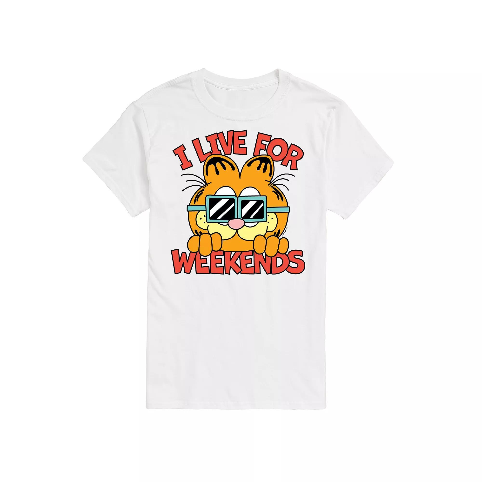 Mens Garfield Live For Weekends Graphic Tee Product Image