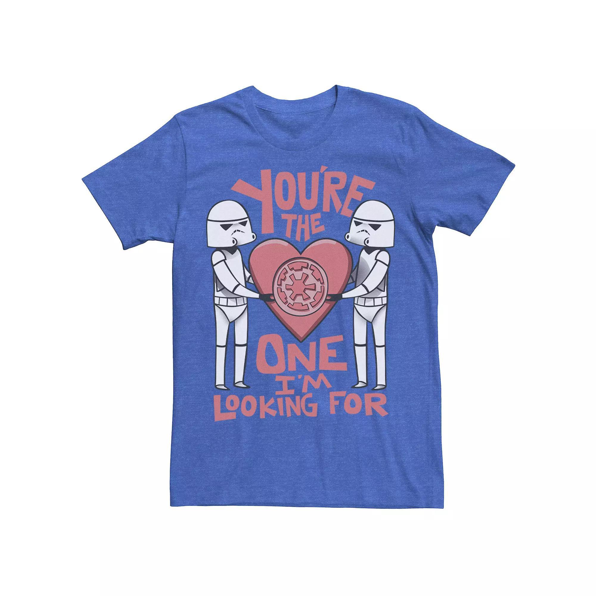 Men's Star Wars Valentine's Day "You're The One I'm Looking For" Tee, Size: Large, Royal Grey Product Image