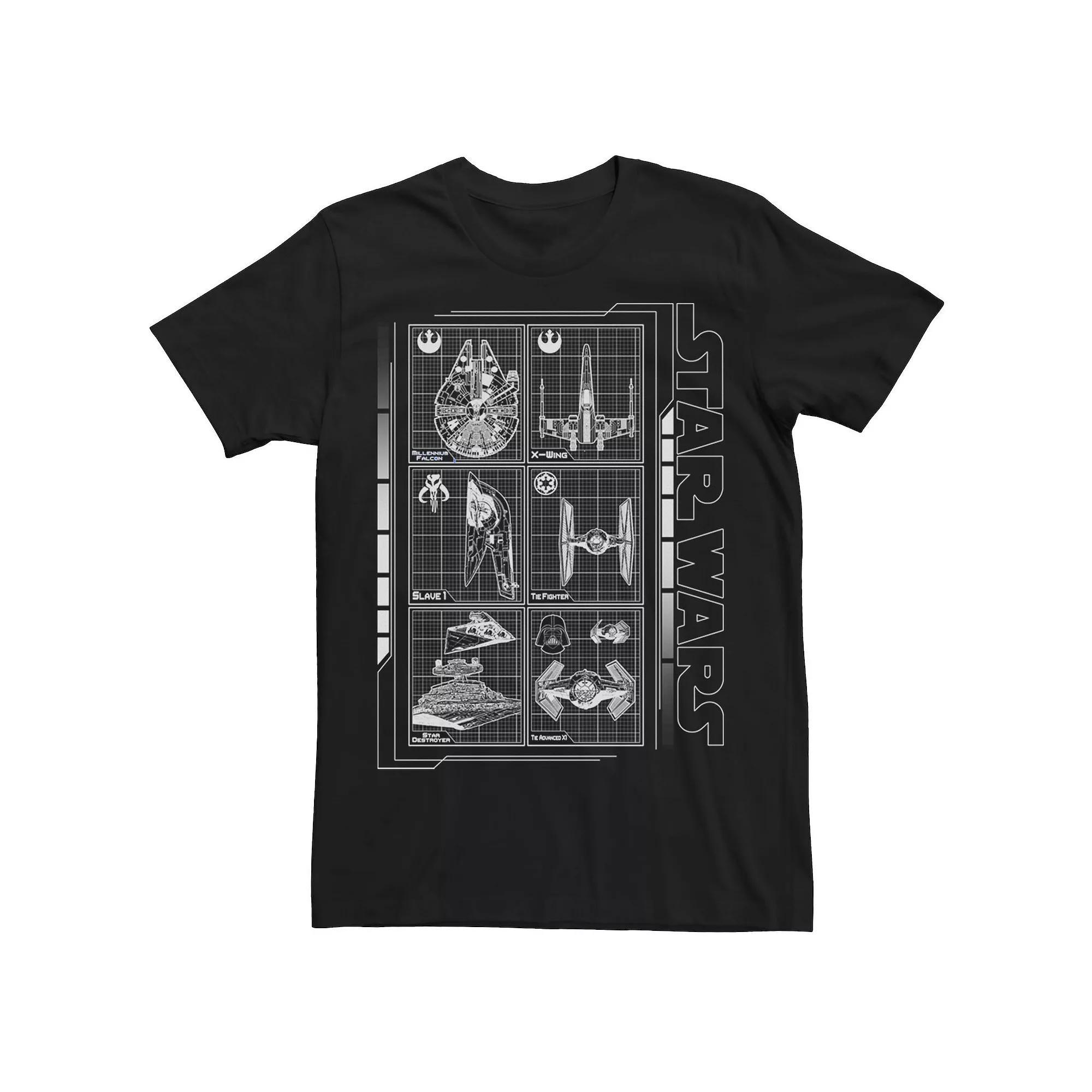 Men's Star Wars Battle Ships Schematic Tee, Size: 3XL, Kelly Product Image