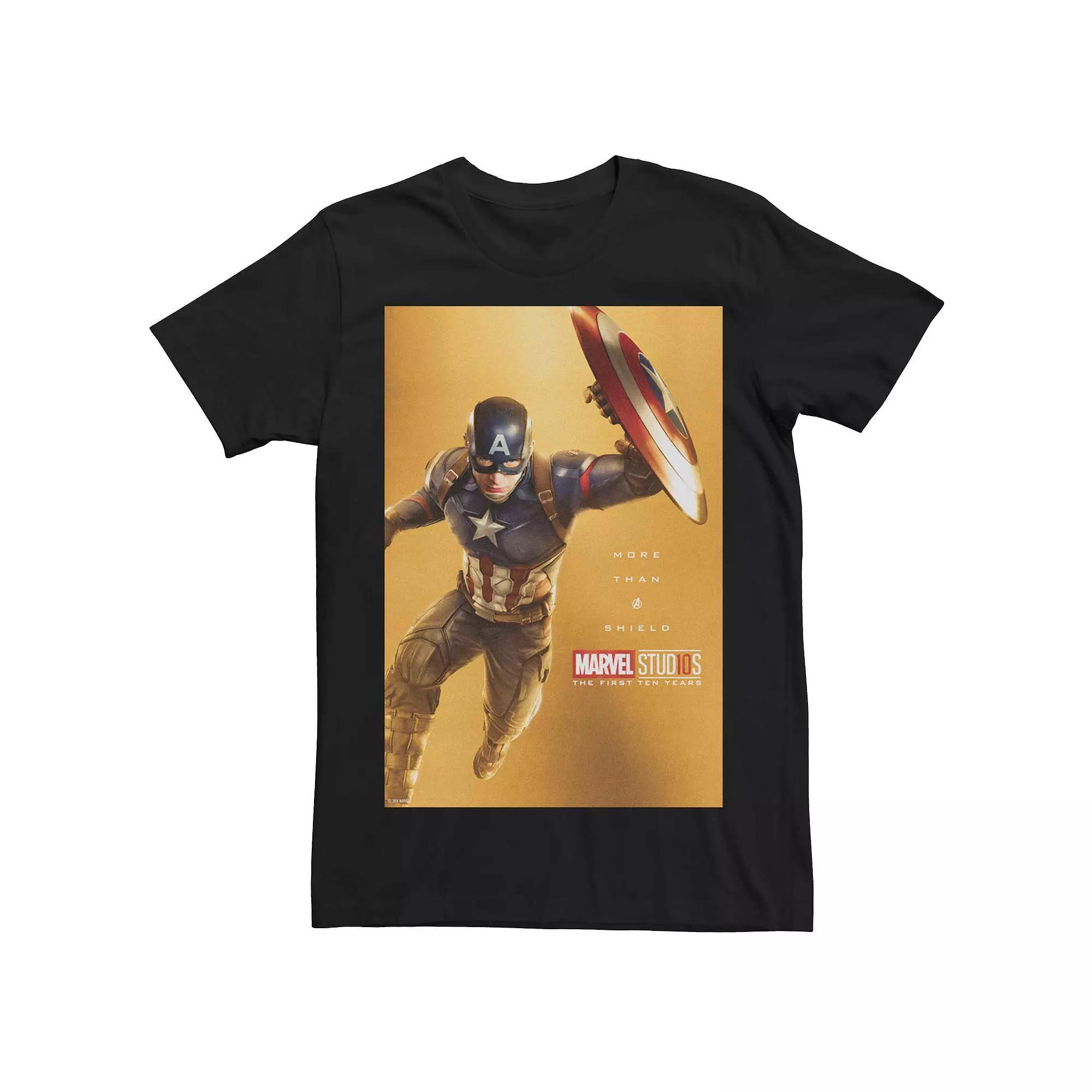 Men's Marvel Studios "Captain America" More Than A Shield Tee, Size: XL, Black Product Image
