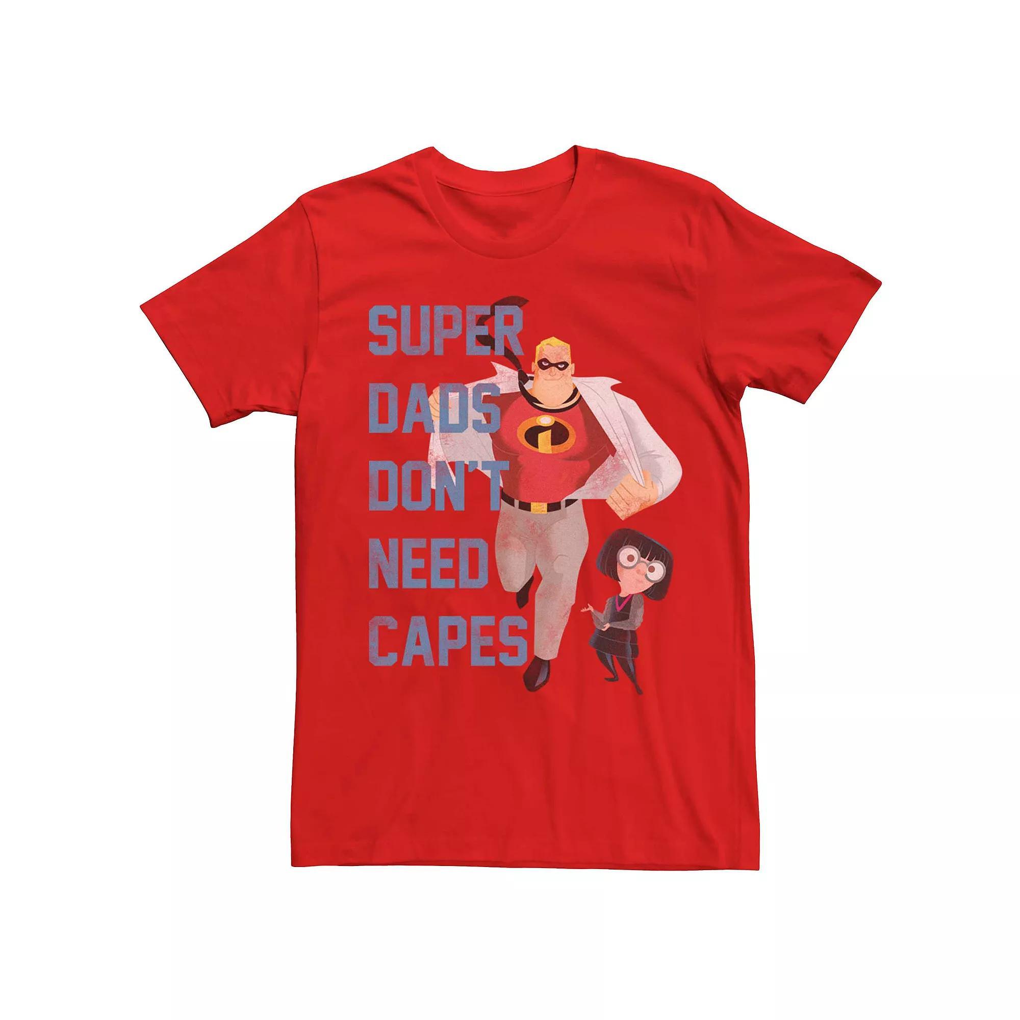 Mens Disney Pixar Incredibles Dont Need Capes Graphic Tee Grey Product Image
