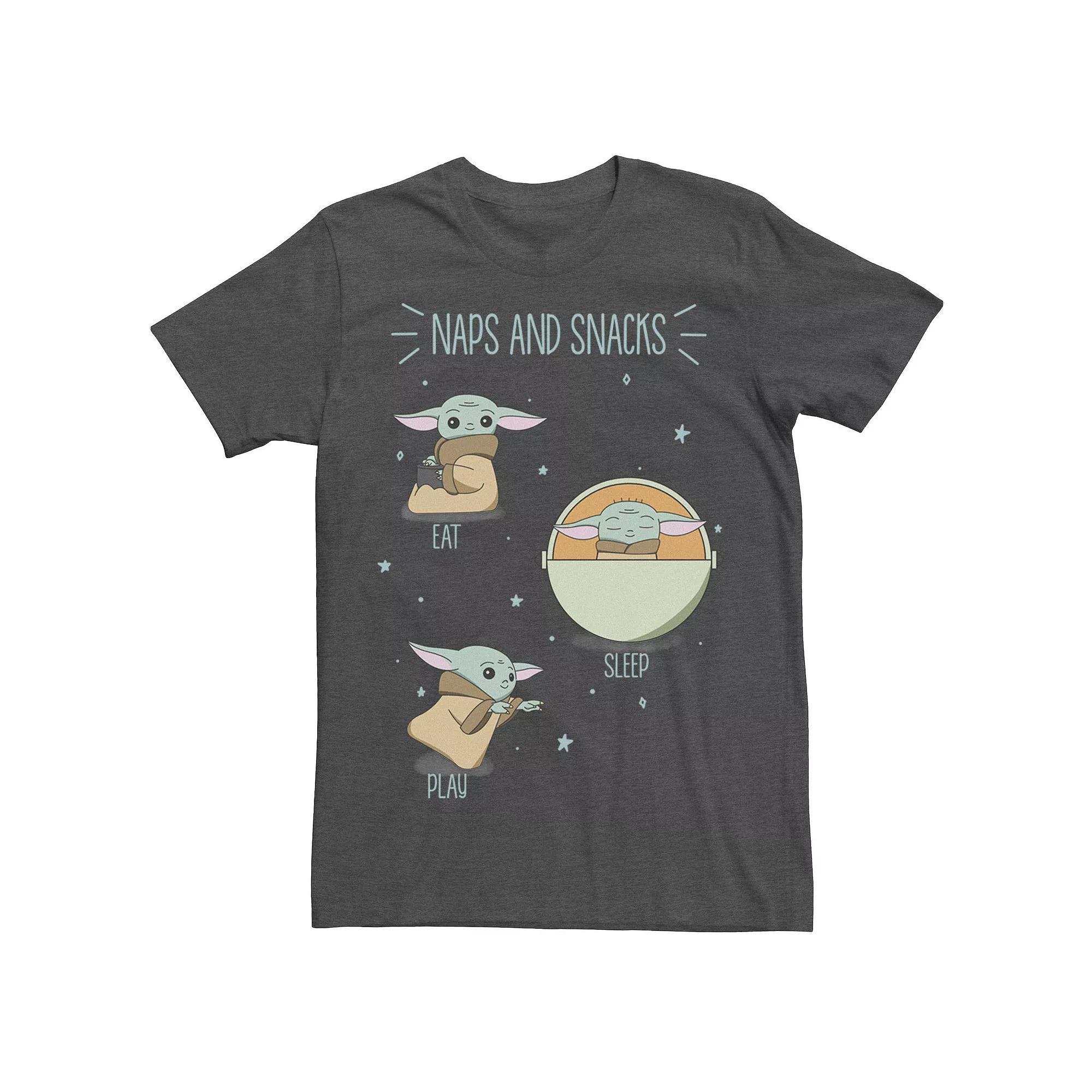 Men's Star Wars The Mandalorian The Child Naps And Snacks Doodles Tee, Size: XXL, Grey Heather Product Image