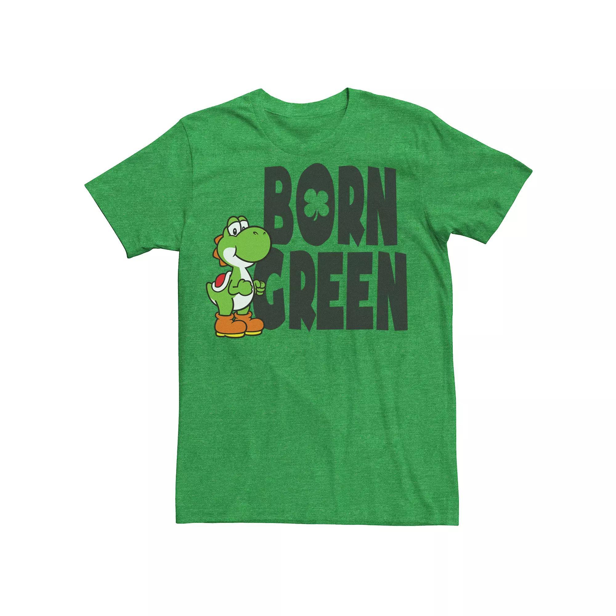 Men's Nintendo Super Mario Bros Born Green Tee, Size: XXL, Kelly Grey Product Image