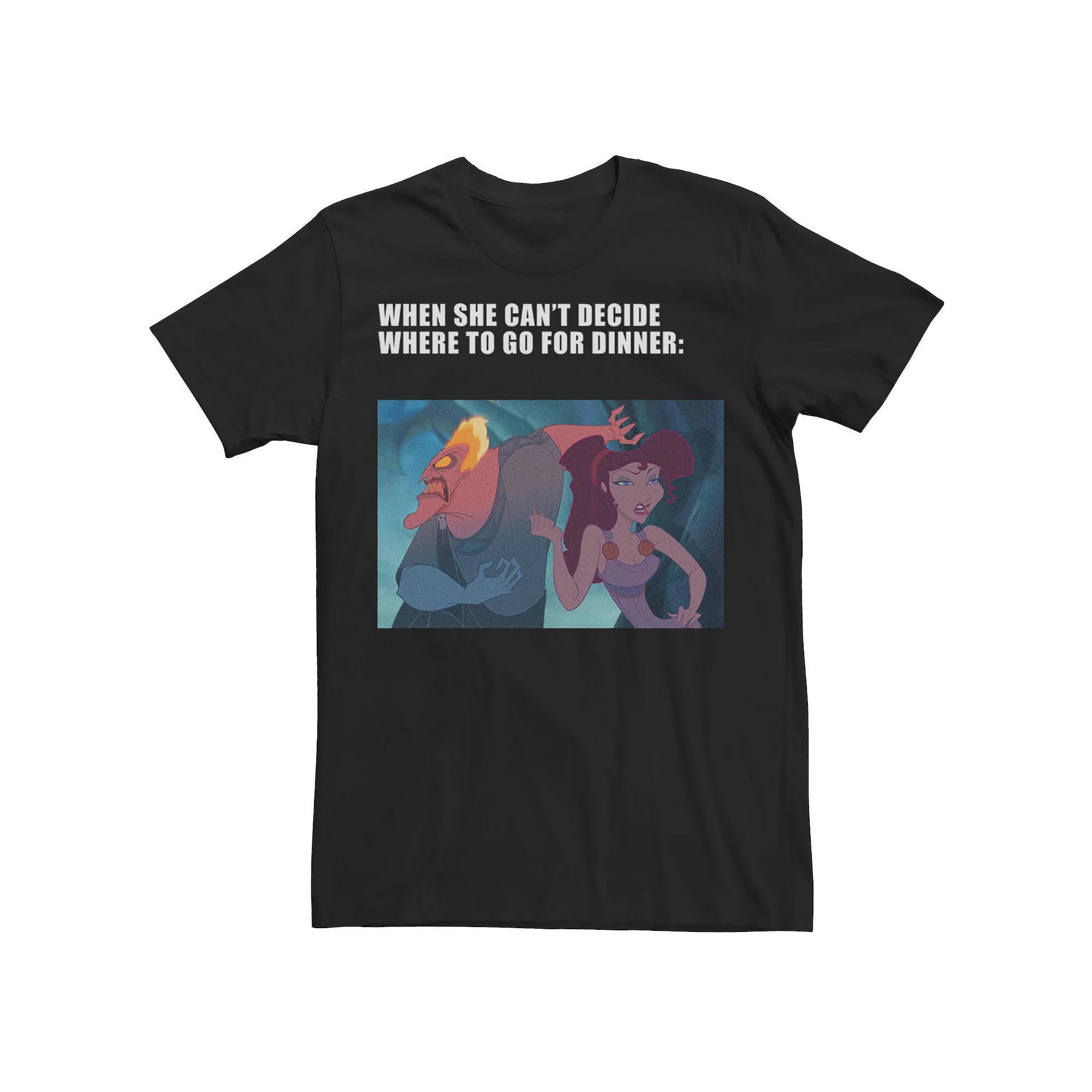 Disney's Hercules Men's Valentines Where To Go For Dinner Meme Tee, Size: XL, Black Product Image