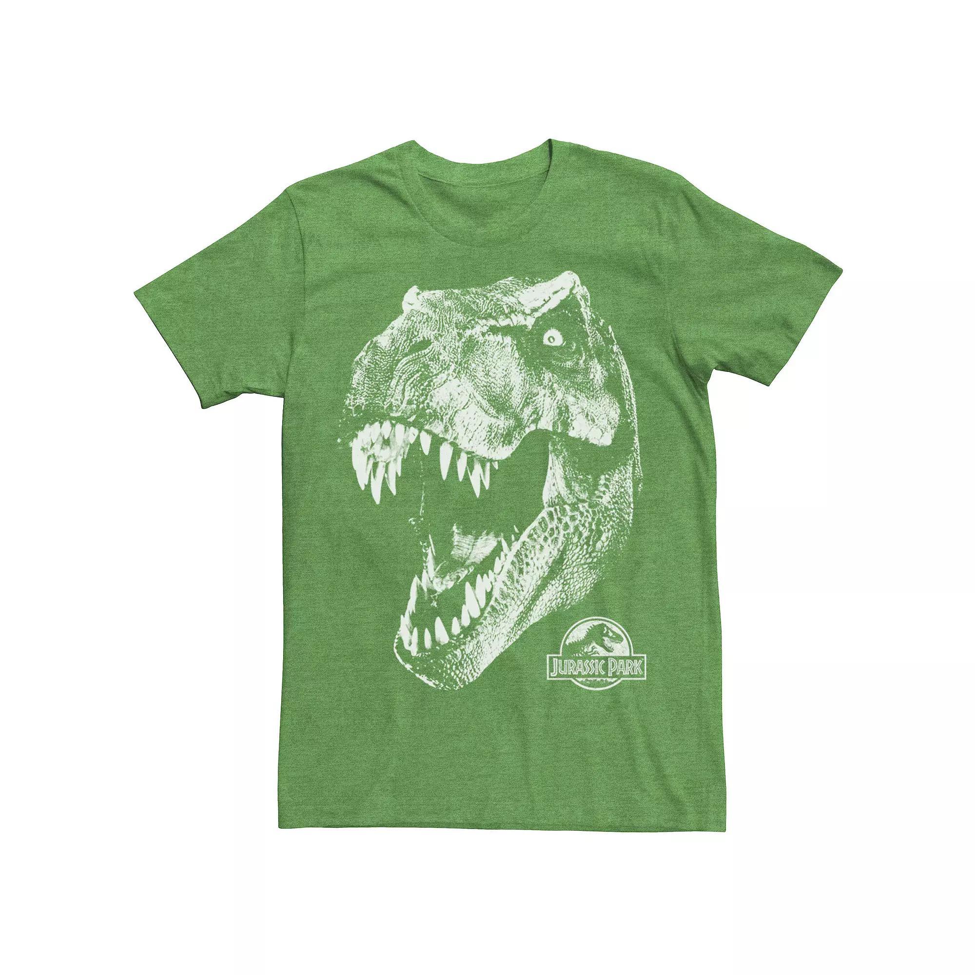 Men's Jurassic Park T-Rex White Head Roaring Tee, Size: Medium, Navy Grey Product Image