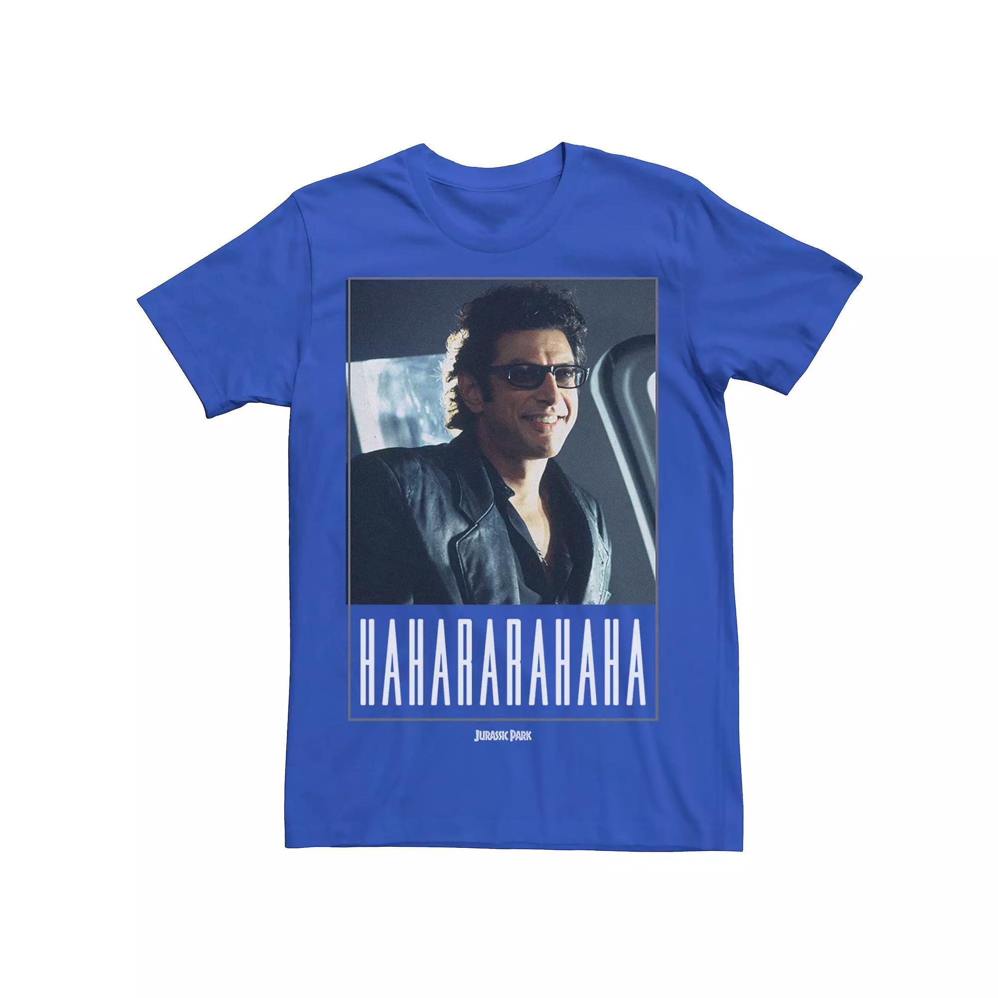 Men's Jurassic Park Ian Malcolm Hahararahaha Tee, Size: Small, Blue Product Image
