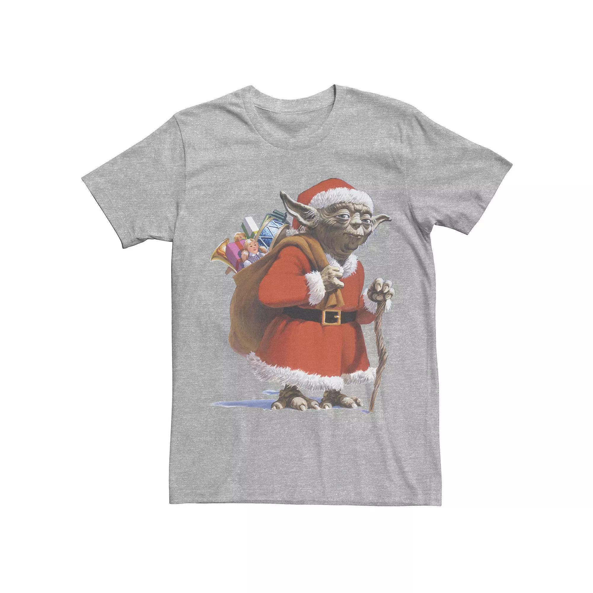 Men's Star Wars Santa Yoda Tee, Size: Large, White Product Image