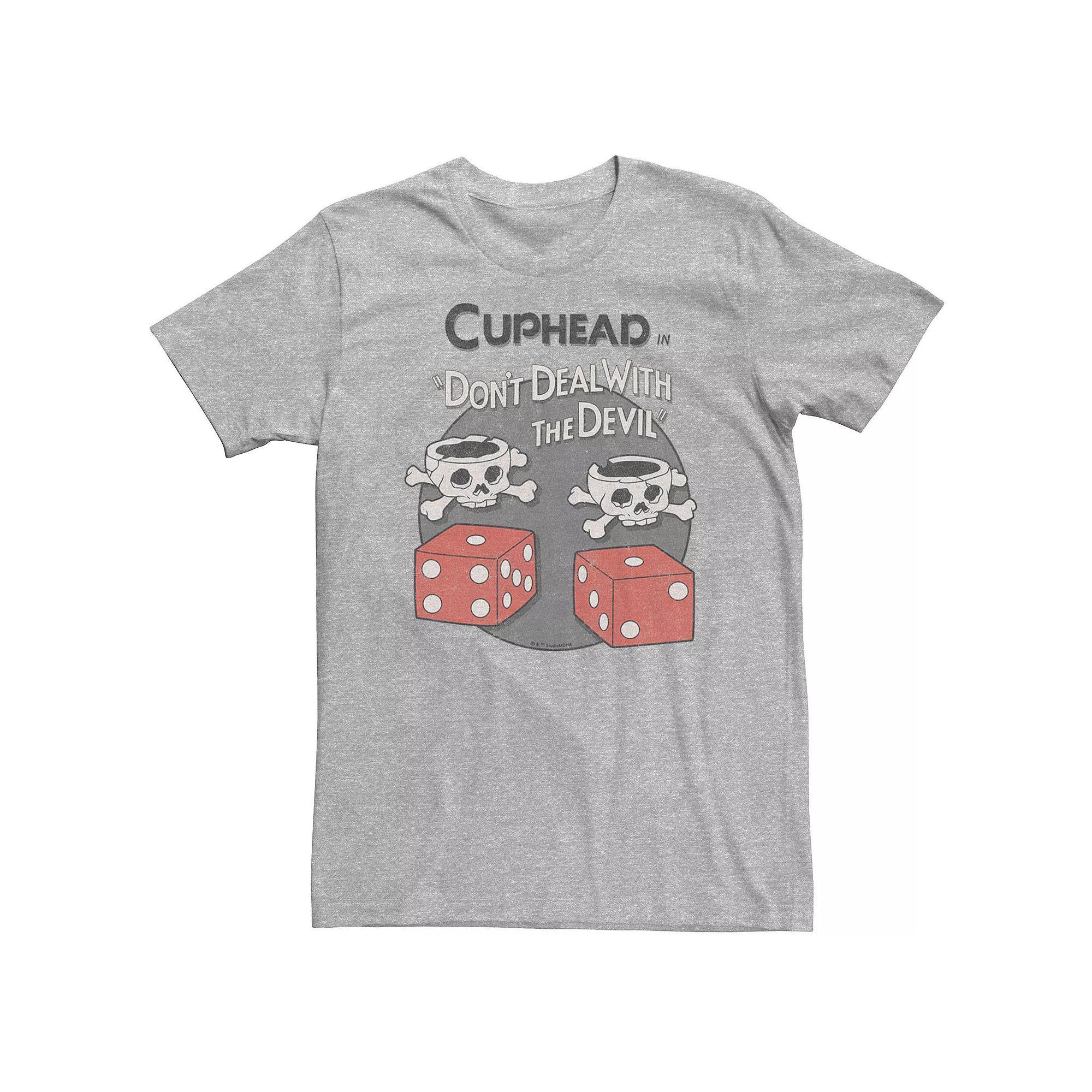 Big & Tall Cuphead Bones And Devil Dice Tee, Men's, Size: XXL Tall, Athletic Grey Product Image