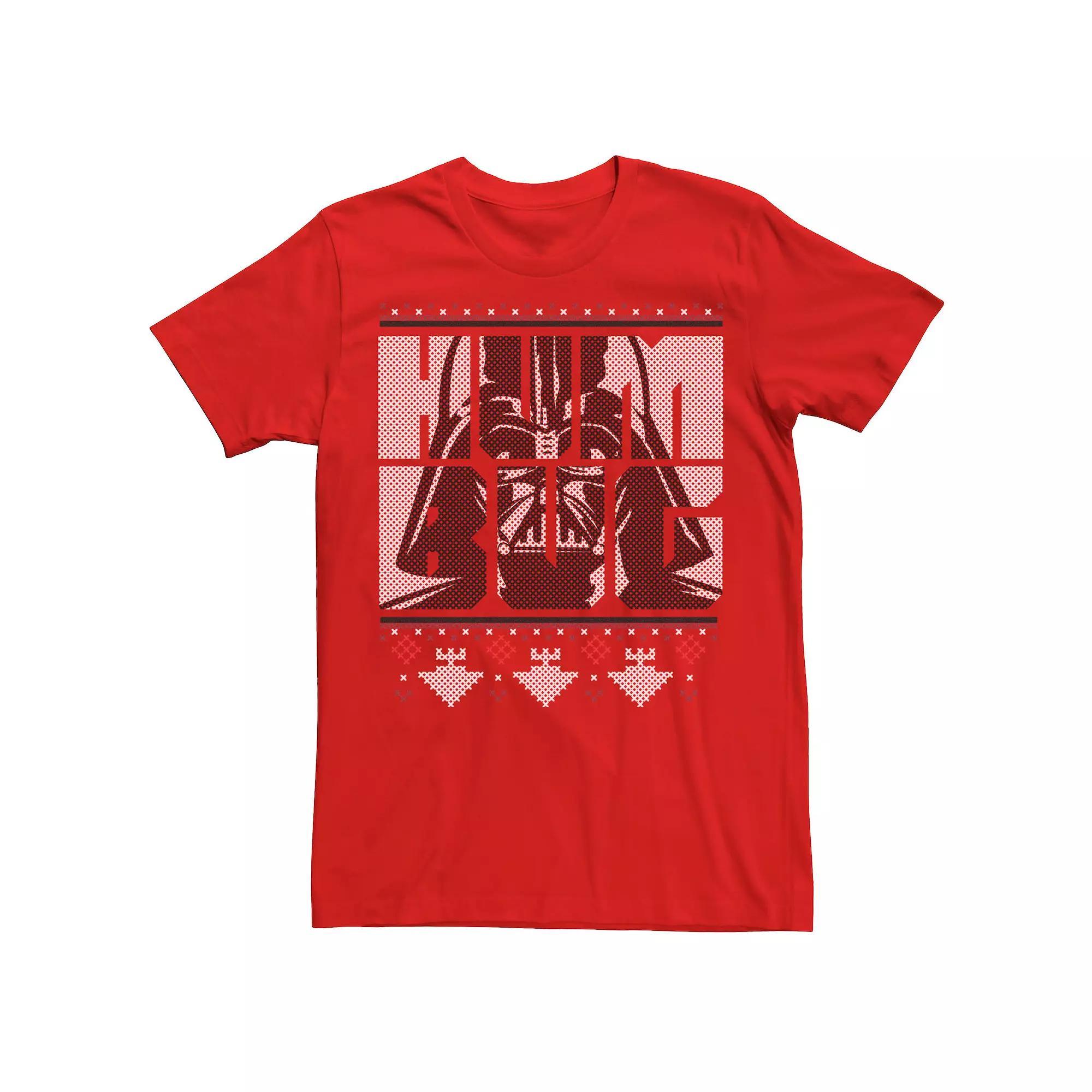 Mens Star Wars Darth Vader Humbug Christmas Ugly Sweater Tee Product Image