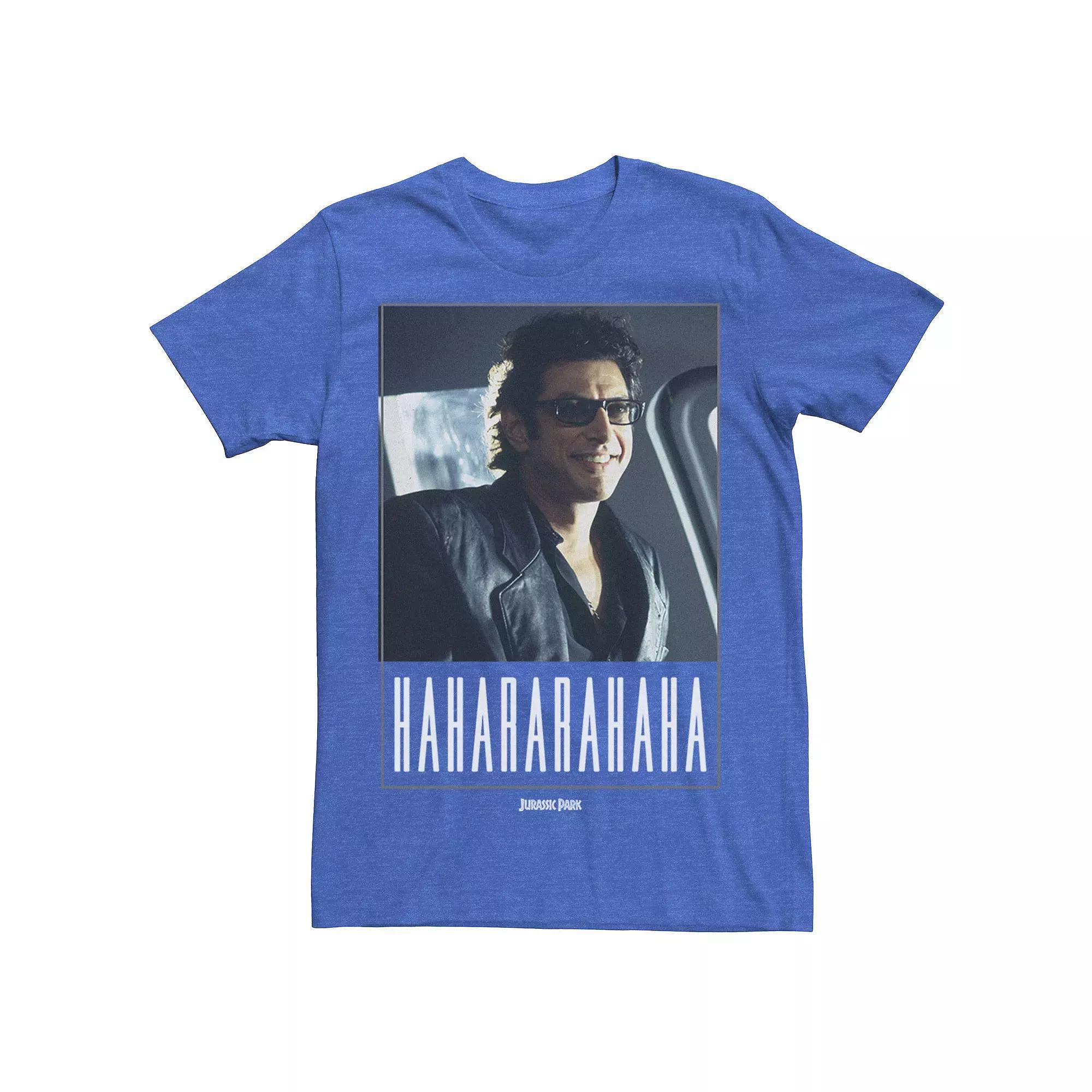 Men's Jurassic Park Ian Malcolm Hahararahaha Tee, Size: Small, Blue Product Image