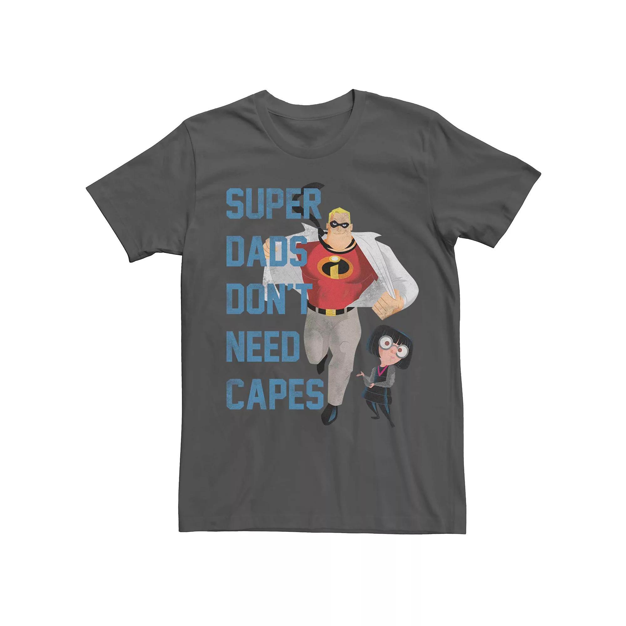Mens Disney Pixar Incredibles Dont Need Capes Graphic Tee Grey Product Image