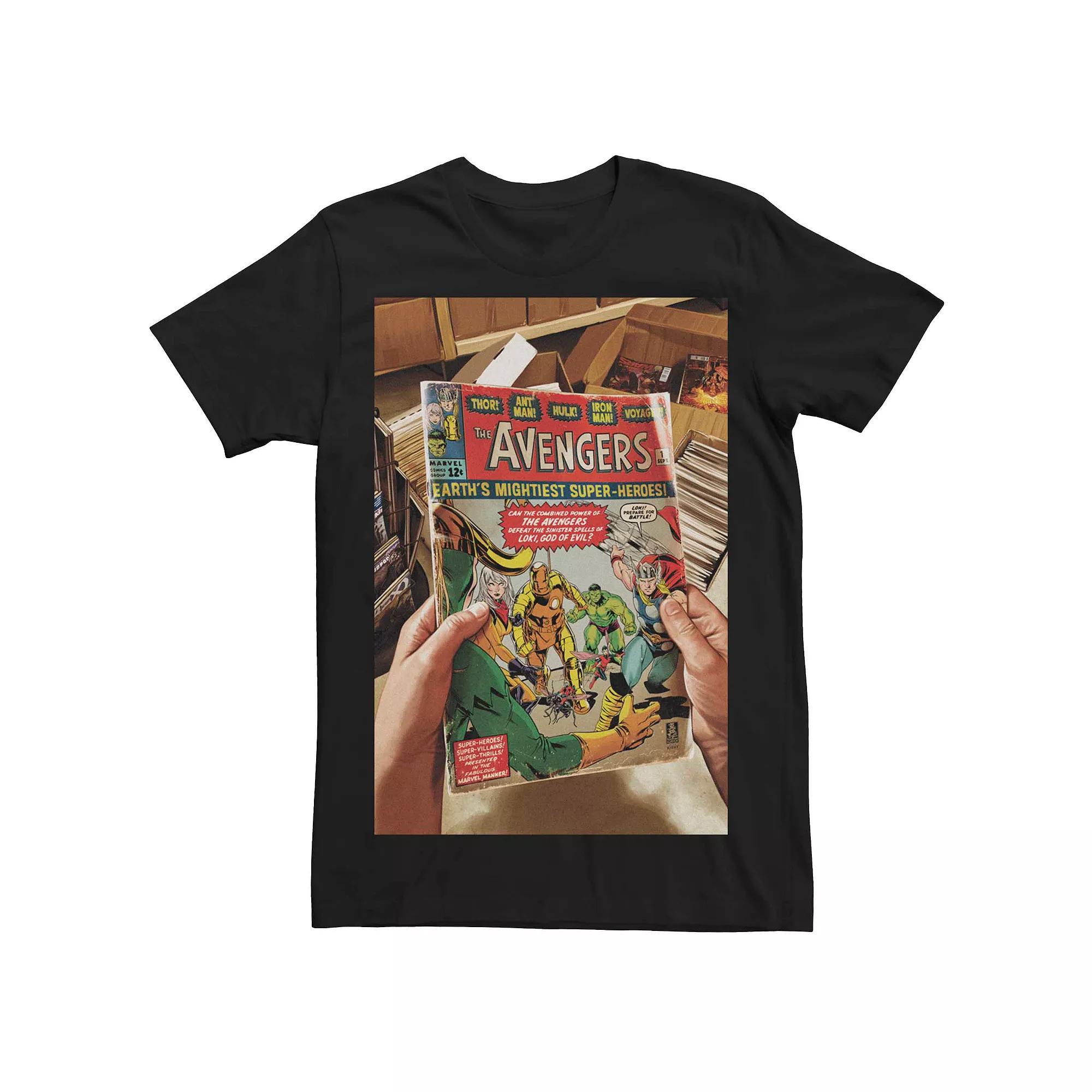 Men's Marvel Retro Avengers Comic Cover Tee, Size: Medium, Black Product Image
