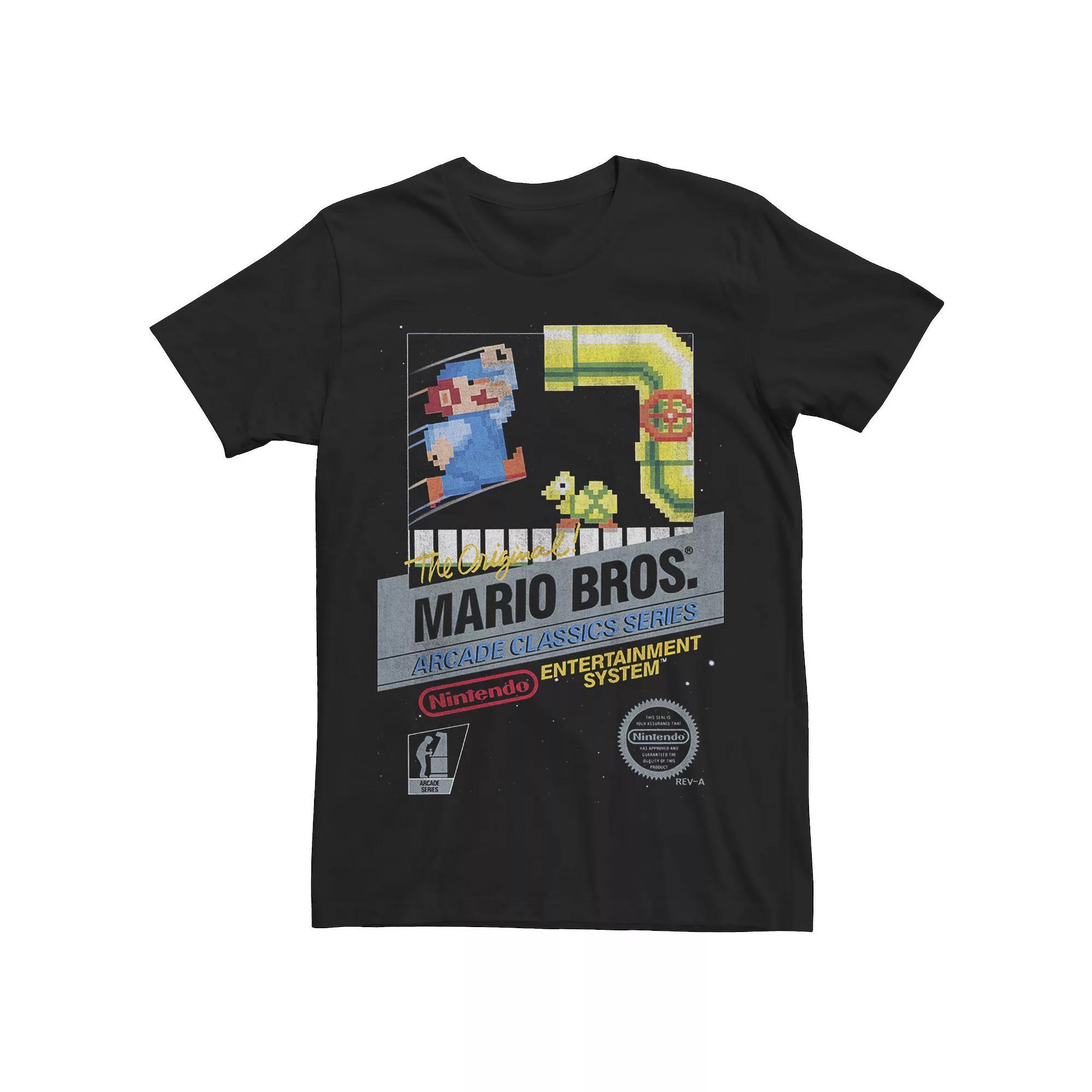 Men's Super Mario Bros. Arcade Series Classic Cover Tee, Size: XXL, Black Product Image