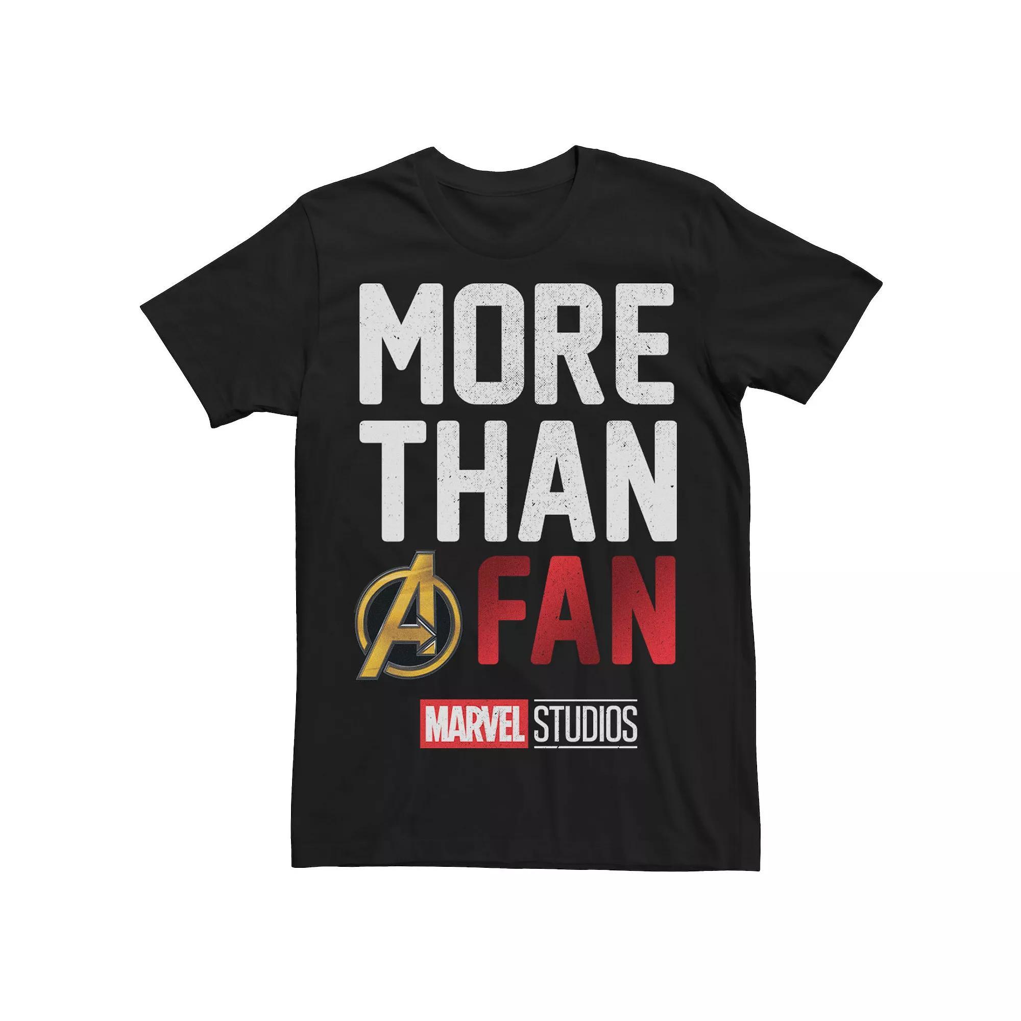 Men's Marvel Studios MORE THAN A FAN 10th Anniversary Graphic Tee, Size: Medium, Black Product Image