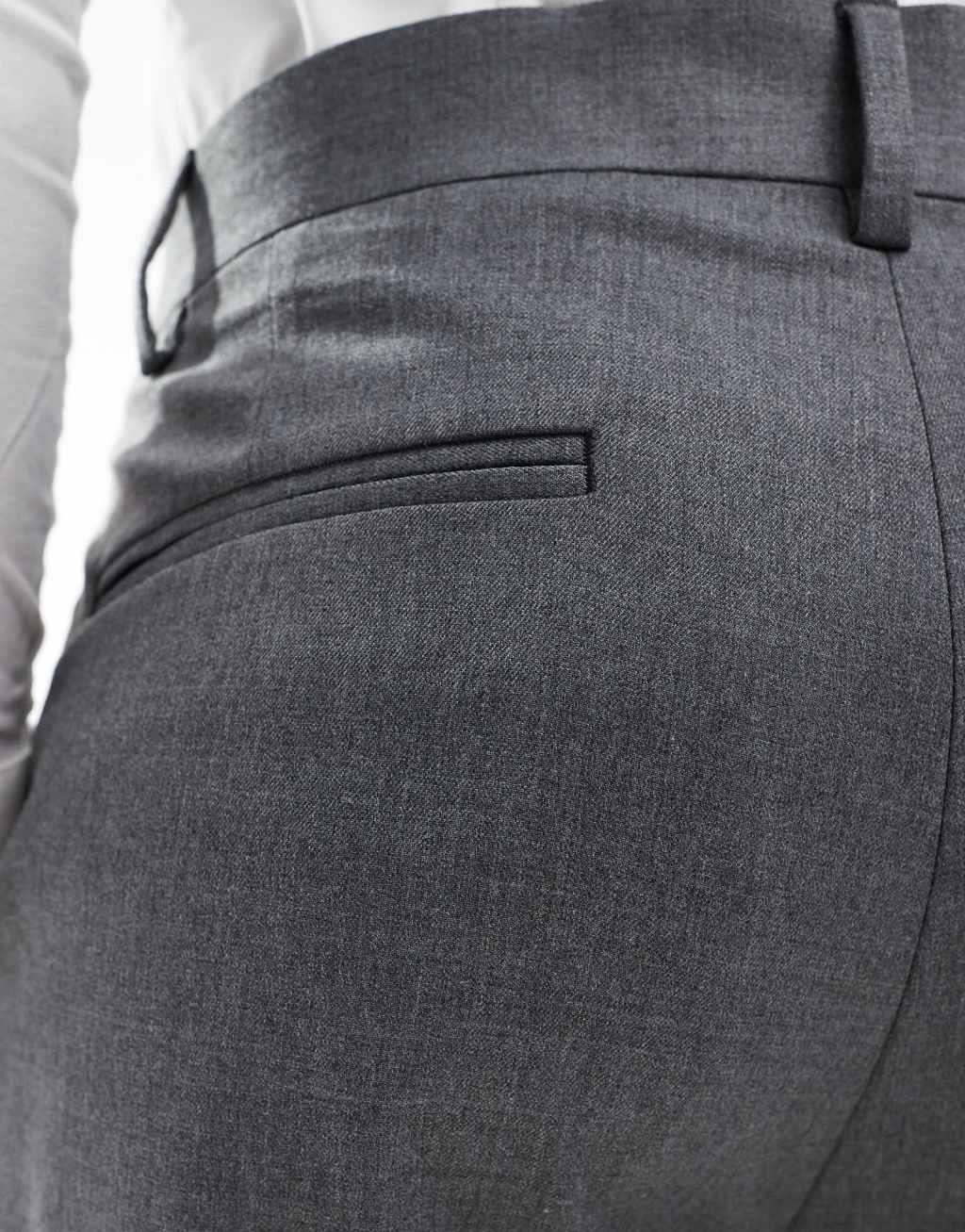 ASOS DESIGN slim fit suit pants with wool in charcoal Product Image