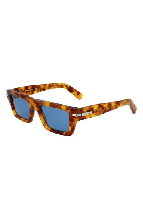 FERRAGAMO Prisma 50mm Rectangular Sunglasses In Blonde Tortoise Product Image