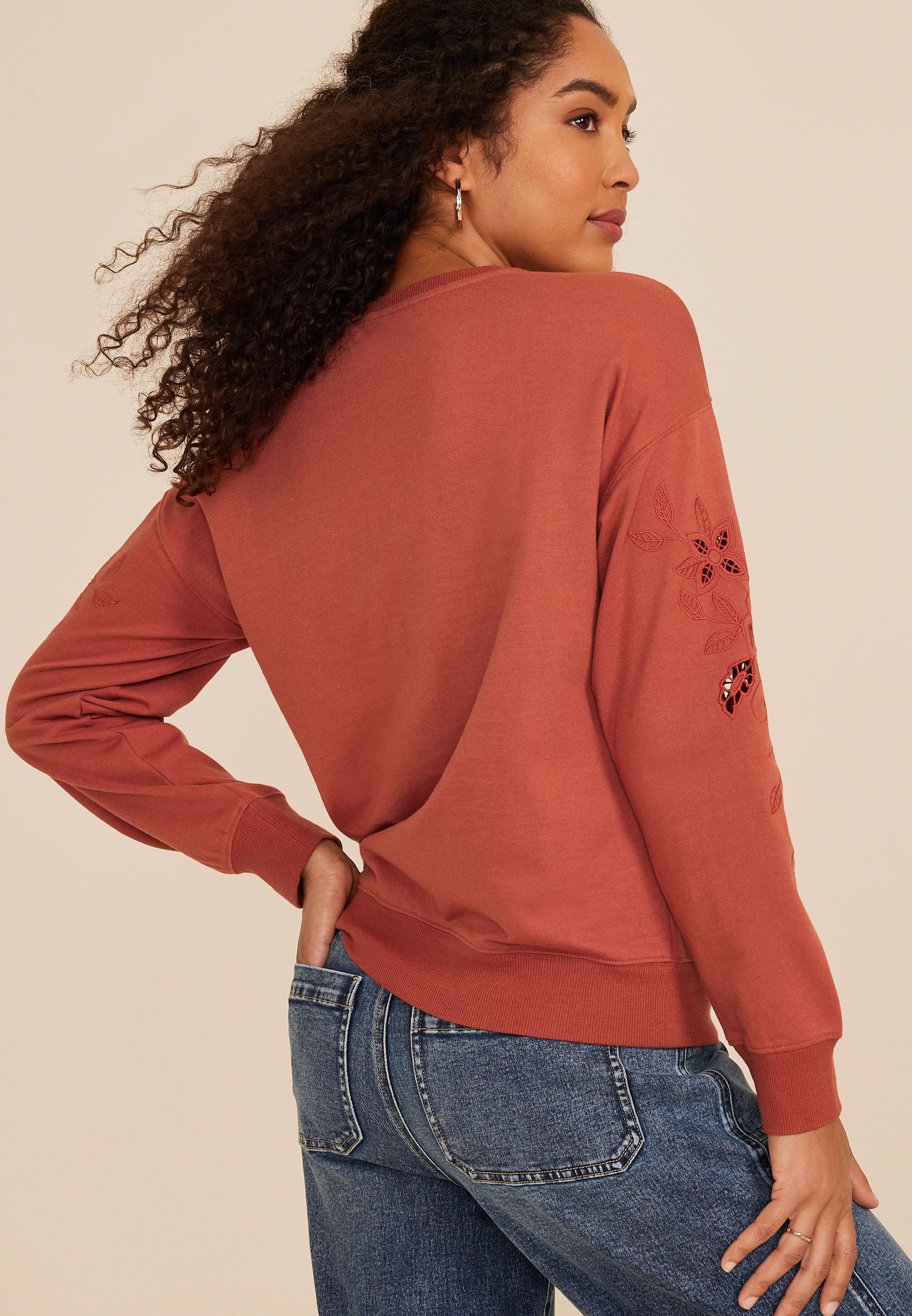 Eyelet Sleeve Sweatshirt Product Image