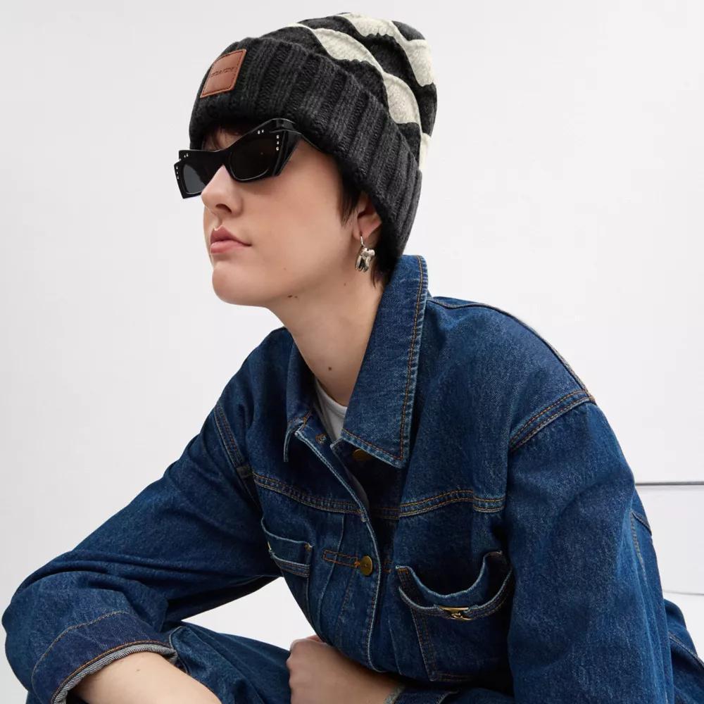 Bobble Stripe Beanie Product Image