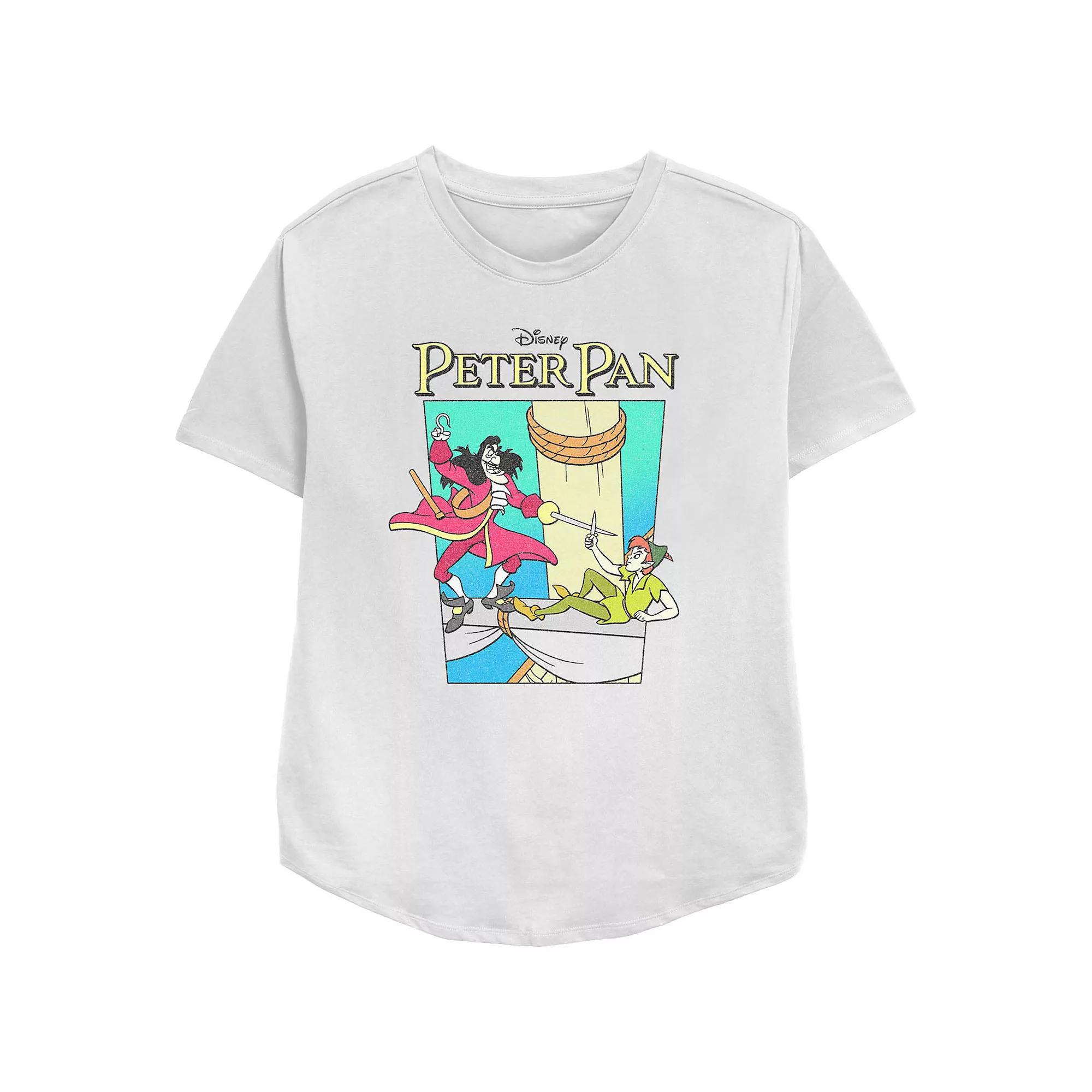 Disney's Peter Pan Captain Hook Duel Women's Graphic Tee, Size: Large, White Product Image