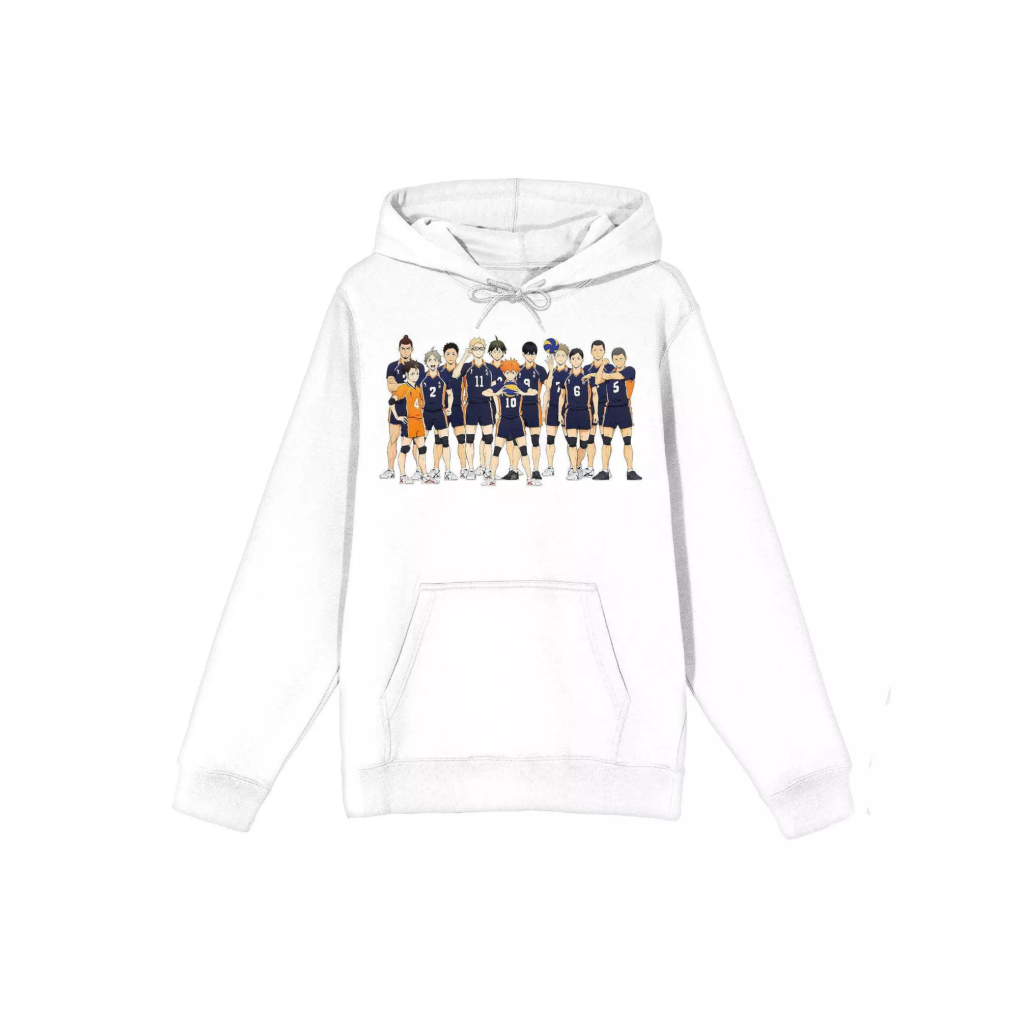 Men's Haikyu Volleyball Team Hoodie, Size: XL, White Product Image