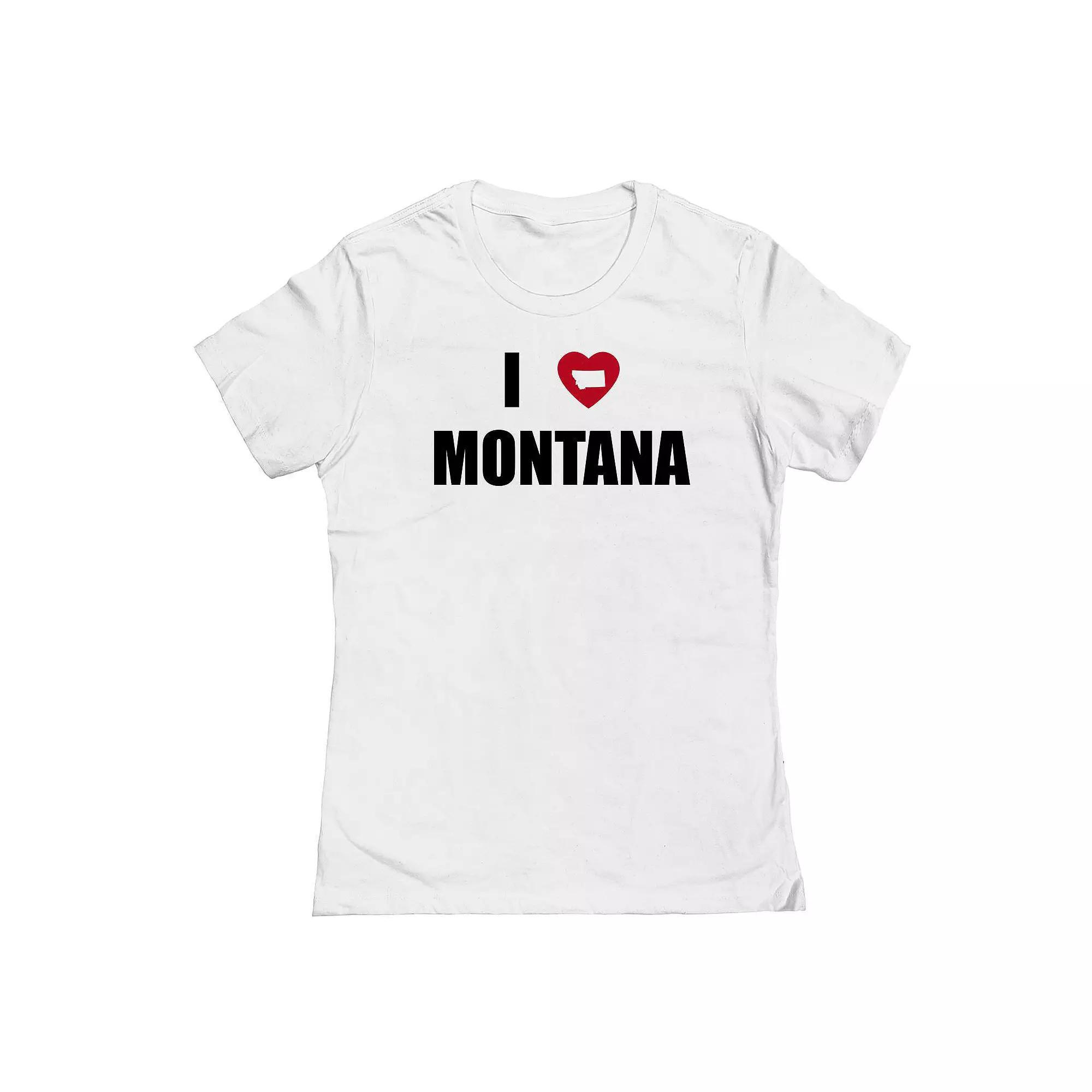 Junior's I Heart Montana Graphic Tee, Women's, Size: Large, White Product Image