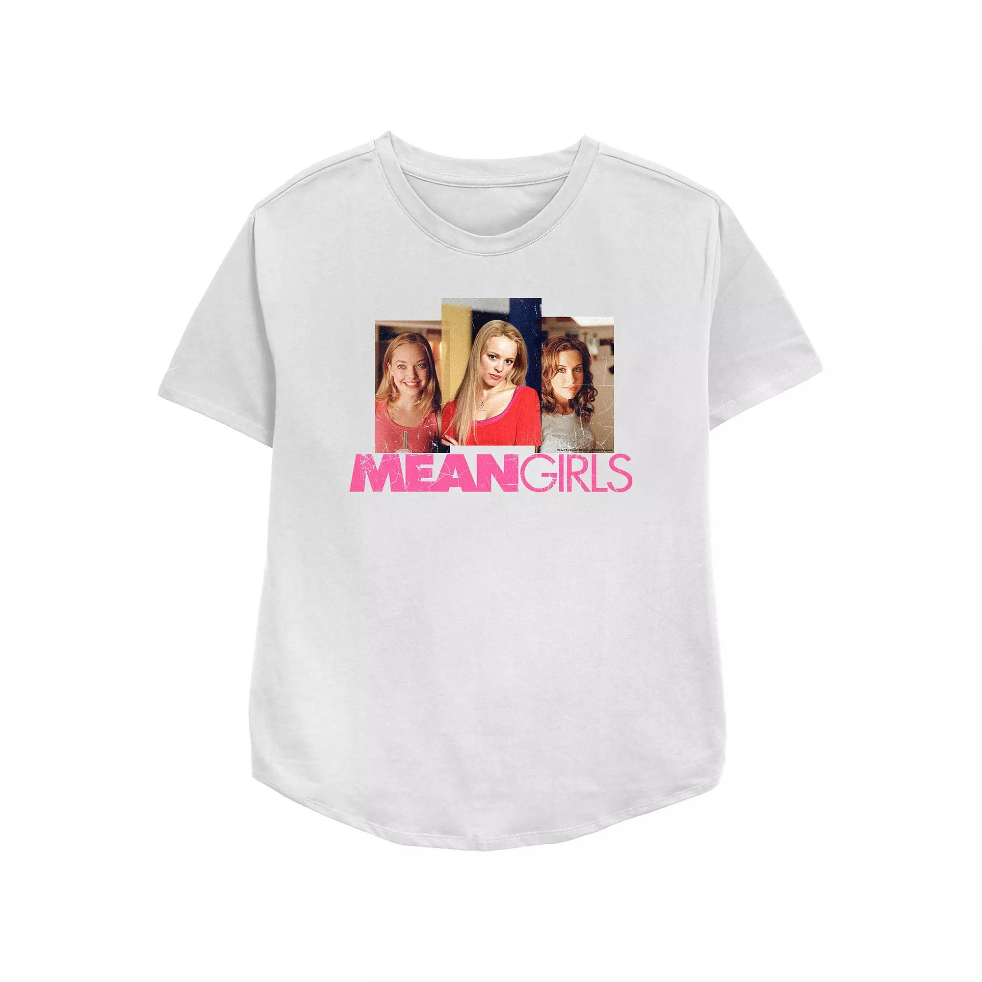 Women's Mean Girls Plastics Portraits Relaxed Fit Graphic Tee, Girl's, Size: Small, White Product Image