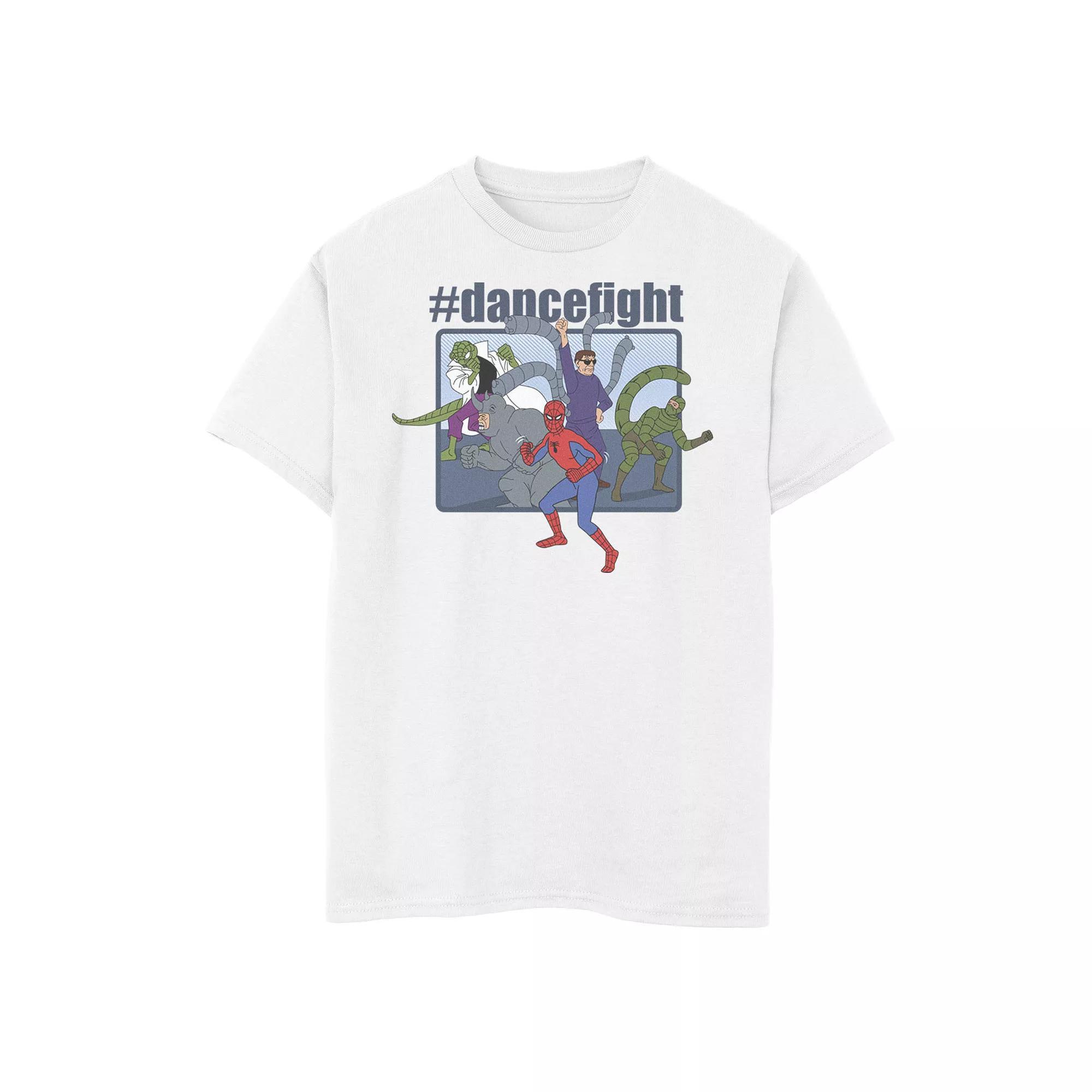 Boys 8-20 Marvel Spider-Man And Villains #dancefight Portrait Panel Graphic Tee, Boy's, Size: XL, Athletic Grey Product Image
