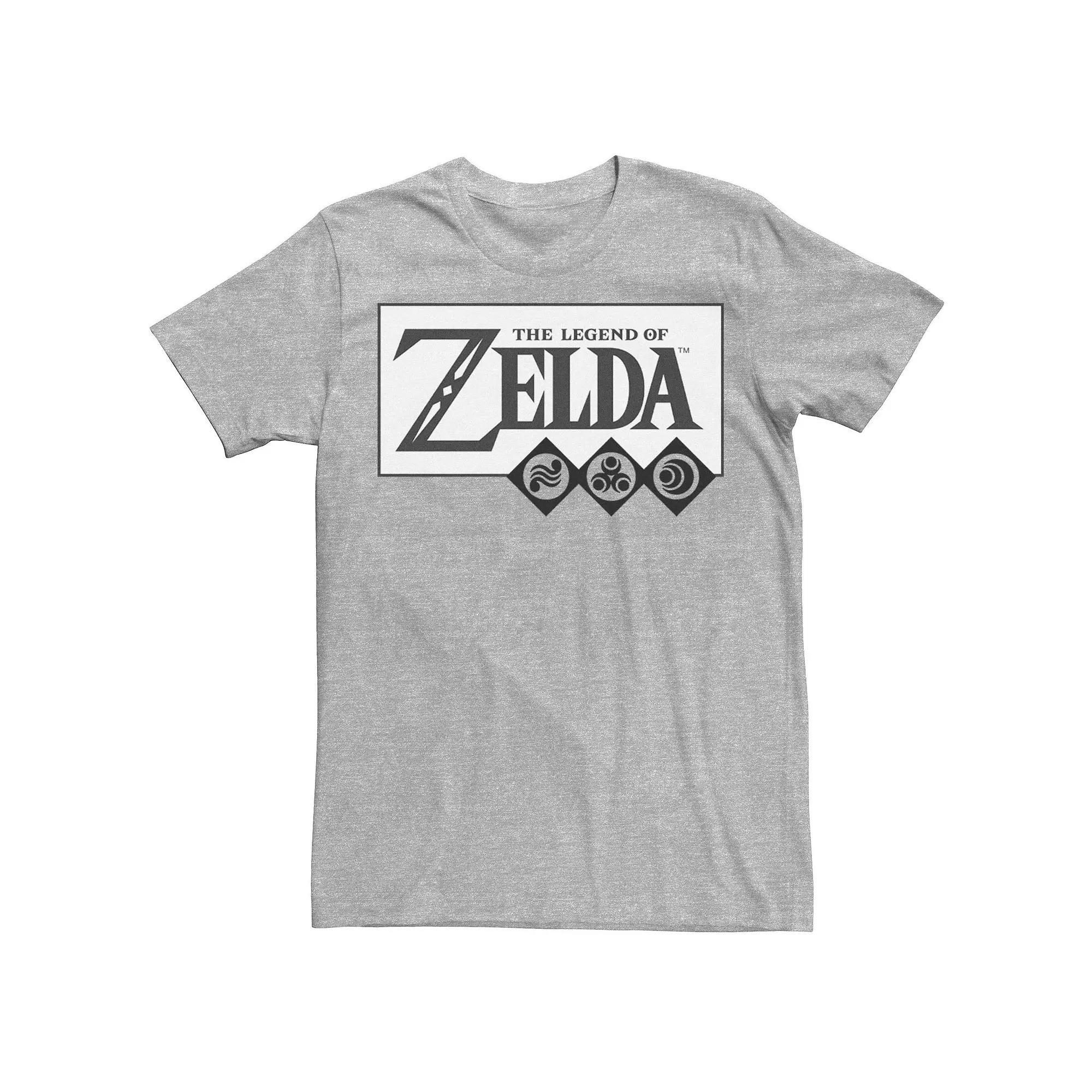Men's The Legend Of Zelda Elements Logo Tee, Size: XXL, Athletic Grey Product Image